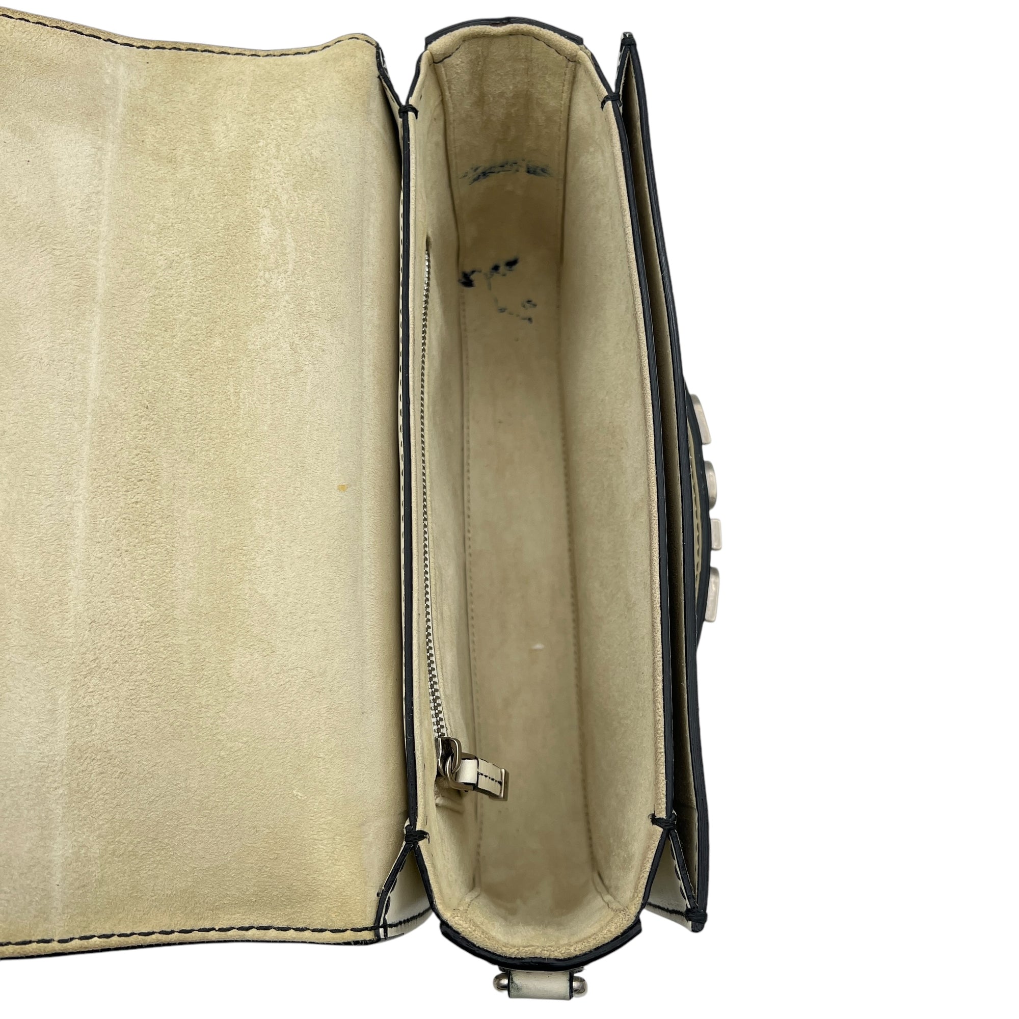 J'adior White Crossbody Bag in Calfskin, Silver hardware - Image 7