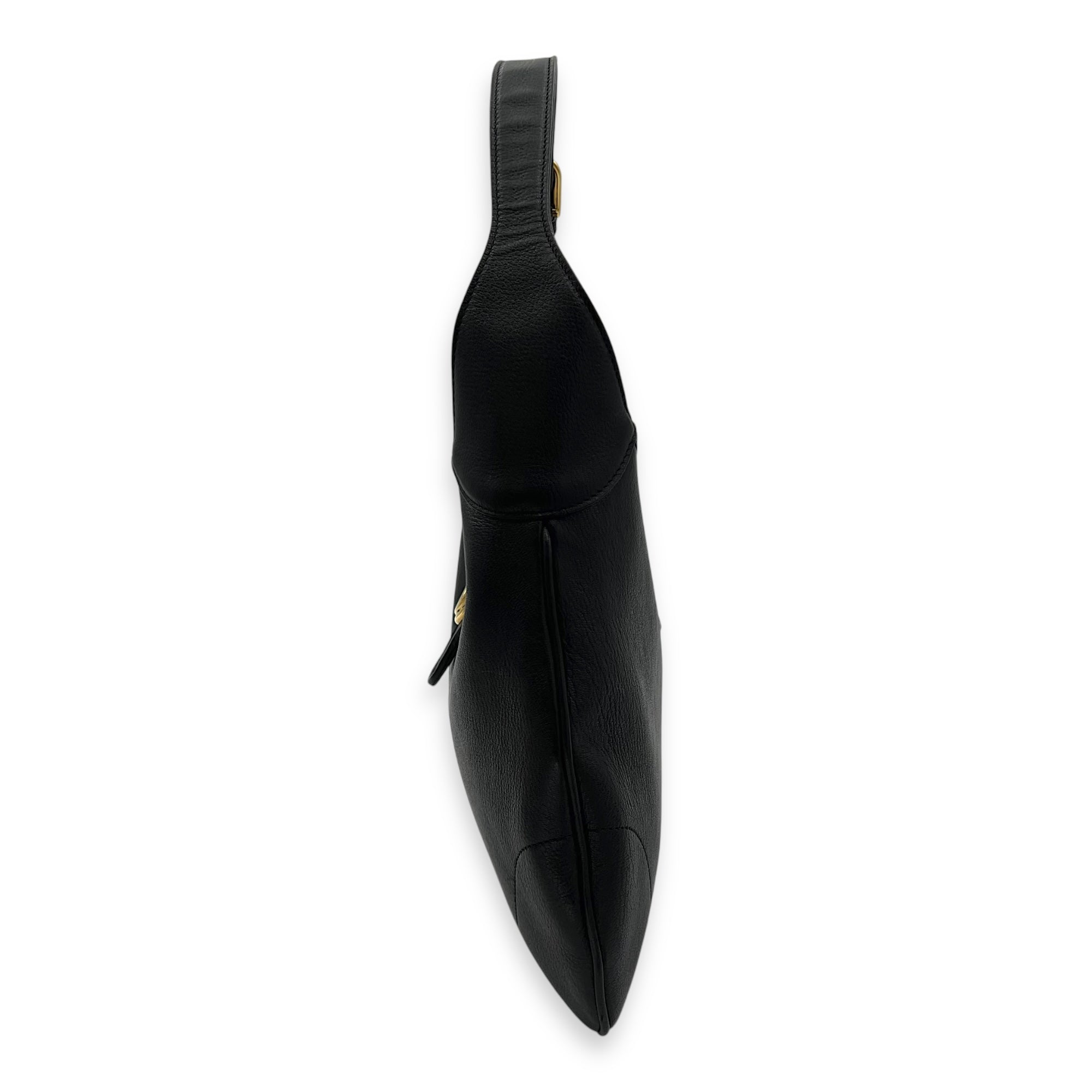 Aphrodite Shoulder Bag Medium Black in Calfskin, Gold hardware - Image 5