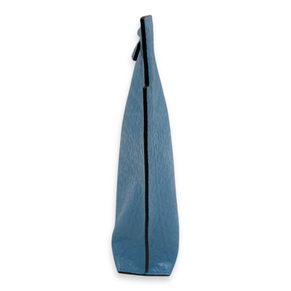 Anagram T Blue Pouch in Patent Embossed Calfskin, Silver hardware - Image 5