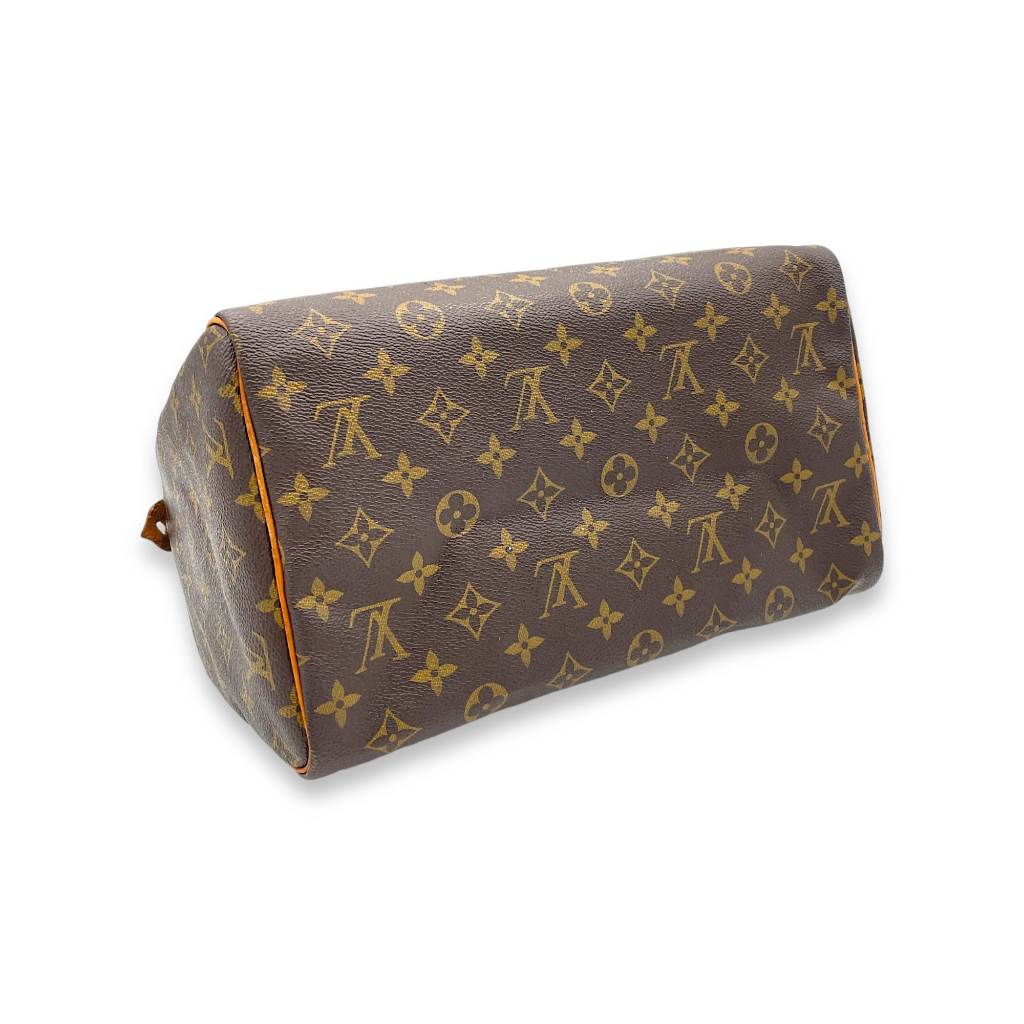 Speedy Top Handle Bag 30 Brown in Monogram Coated Canvas, Gold hardware - Image 6