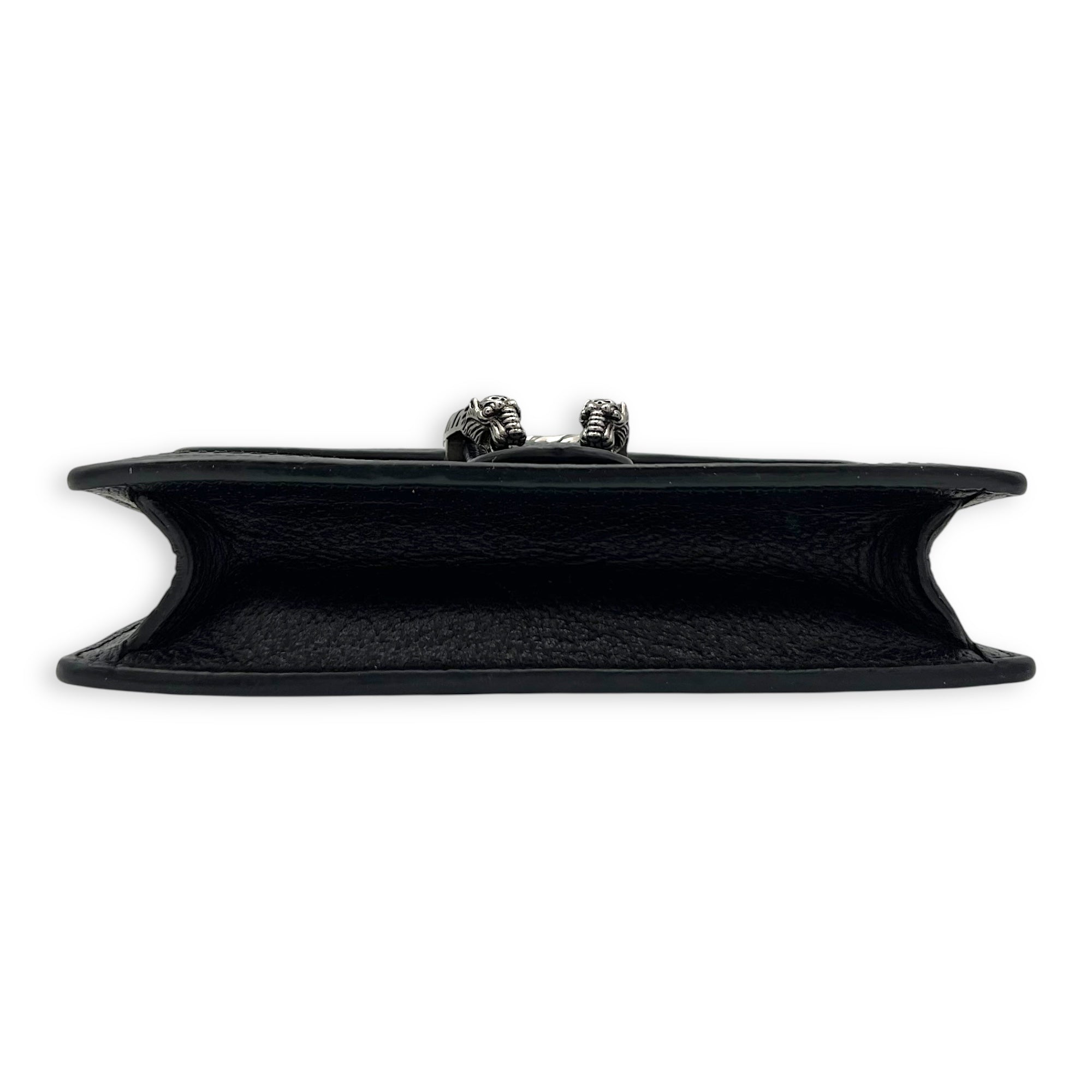 Dionysus Super Mini Black Crossbody Bag in Canvas, Silver hardware - Image 6
