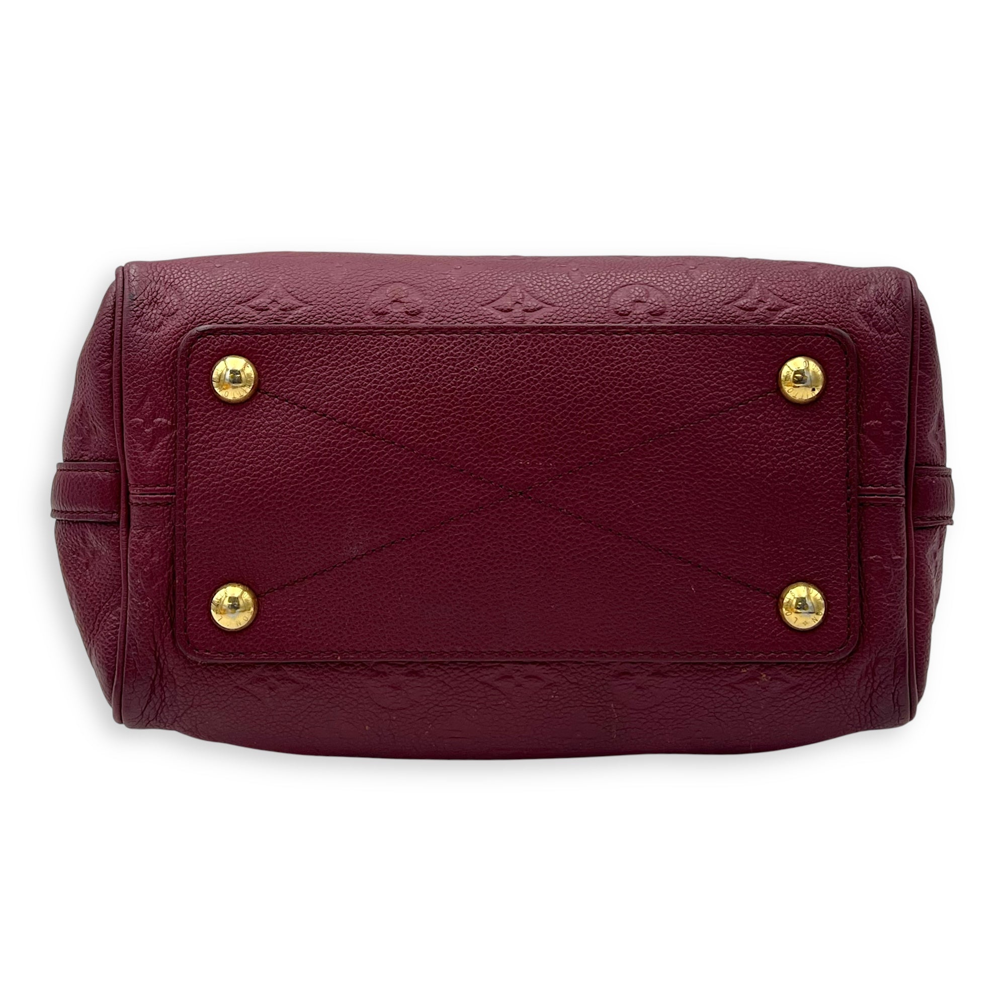 Speedy Bandouliere Top Handle Bag 25 Red in Empreinte Leather, Gold hardware - Image 6