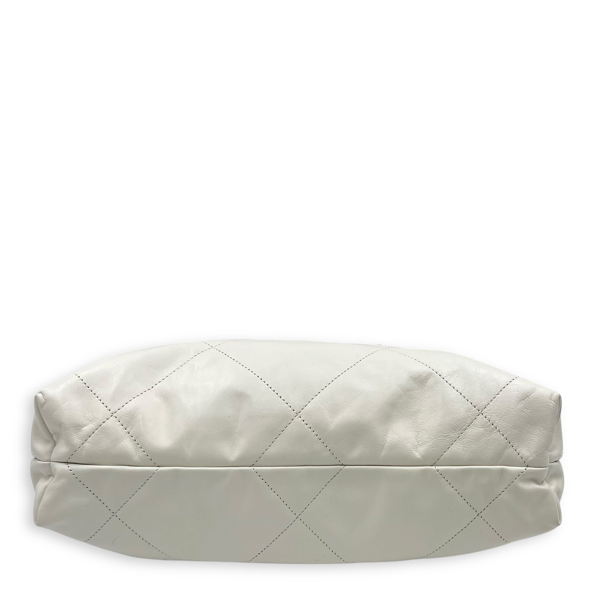 22 Tote White Tote Bag in Calfskin, Mixed hardware - Image 6