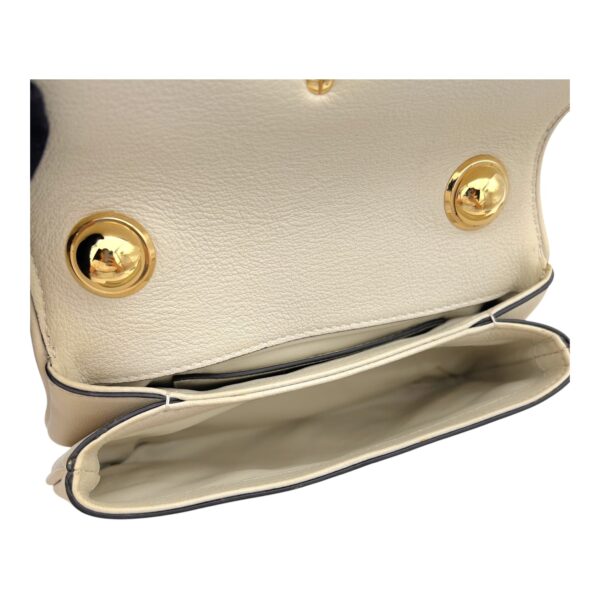 Blondie Mini White Shoulder Bag in Calfskin, Gold hardware - Image 7