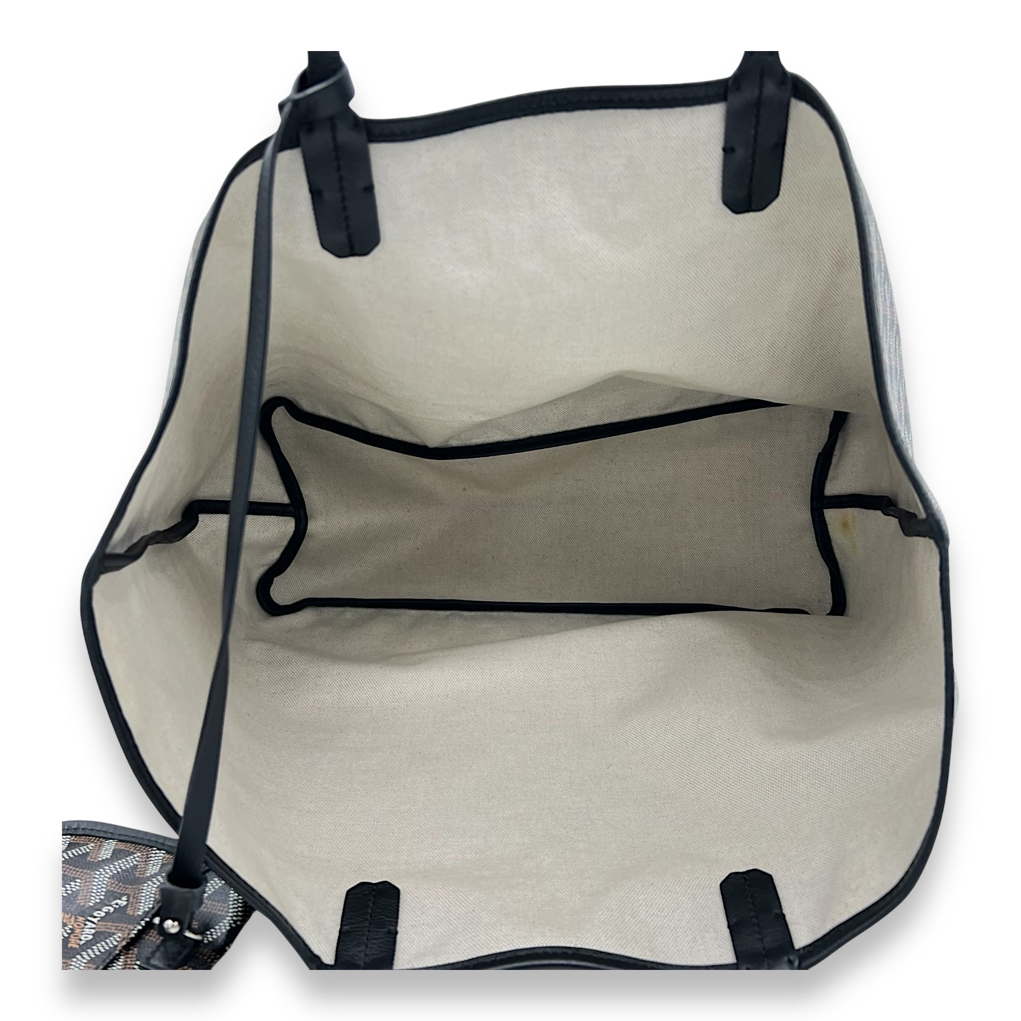 Saint Louis Tote Bag PM Black in Coated Canvas, Silver hardware - Image 7