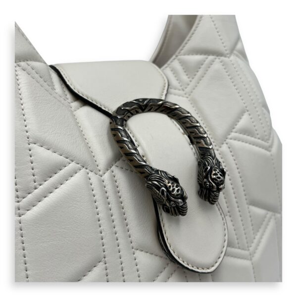 Dionysus Shoulder Bag White in Calfskin, Silver hardware - Image 7
