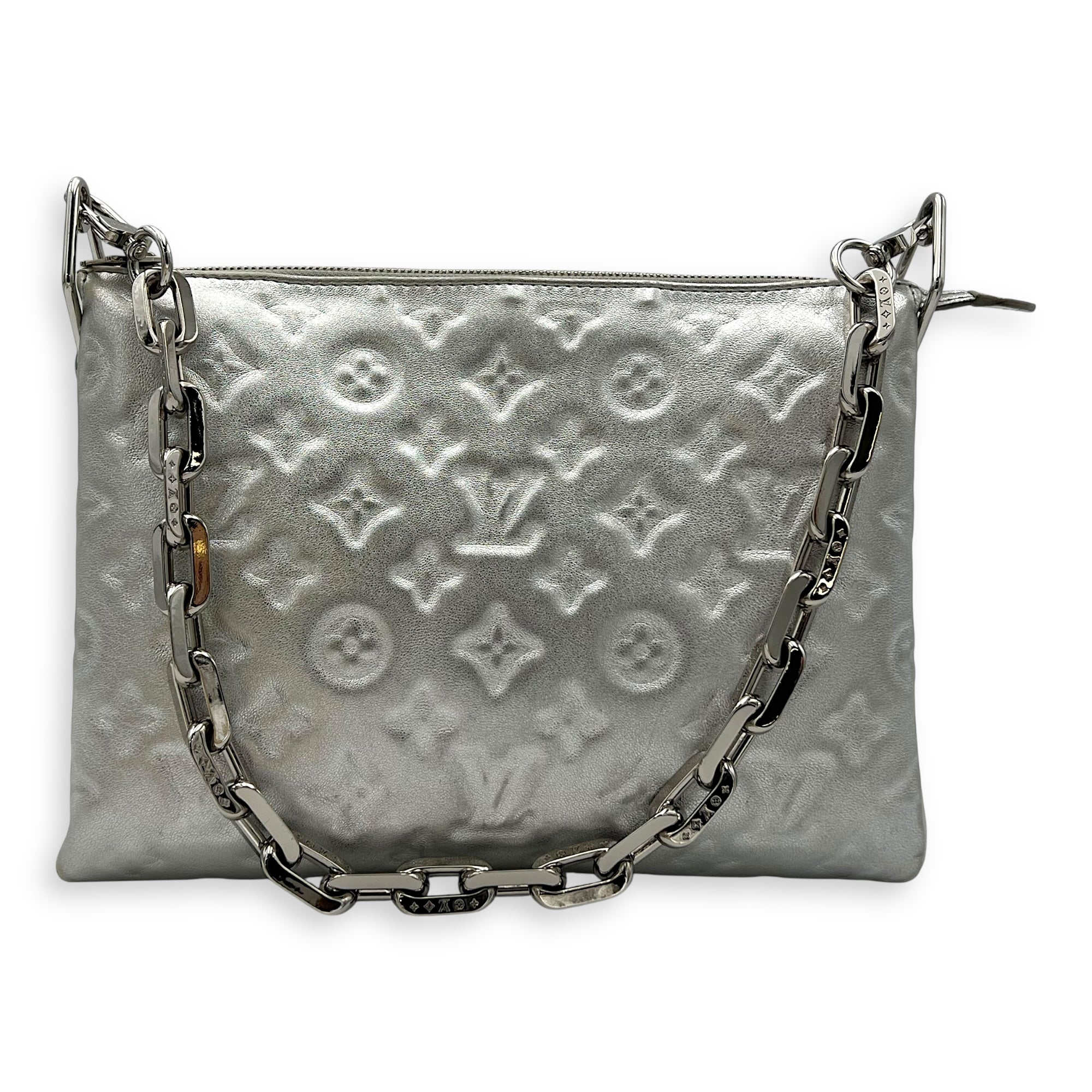 Coussin PM Silver Shoulder Bag in Lambskin, Silver hardware - Image 12