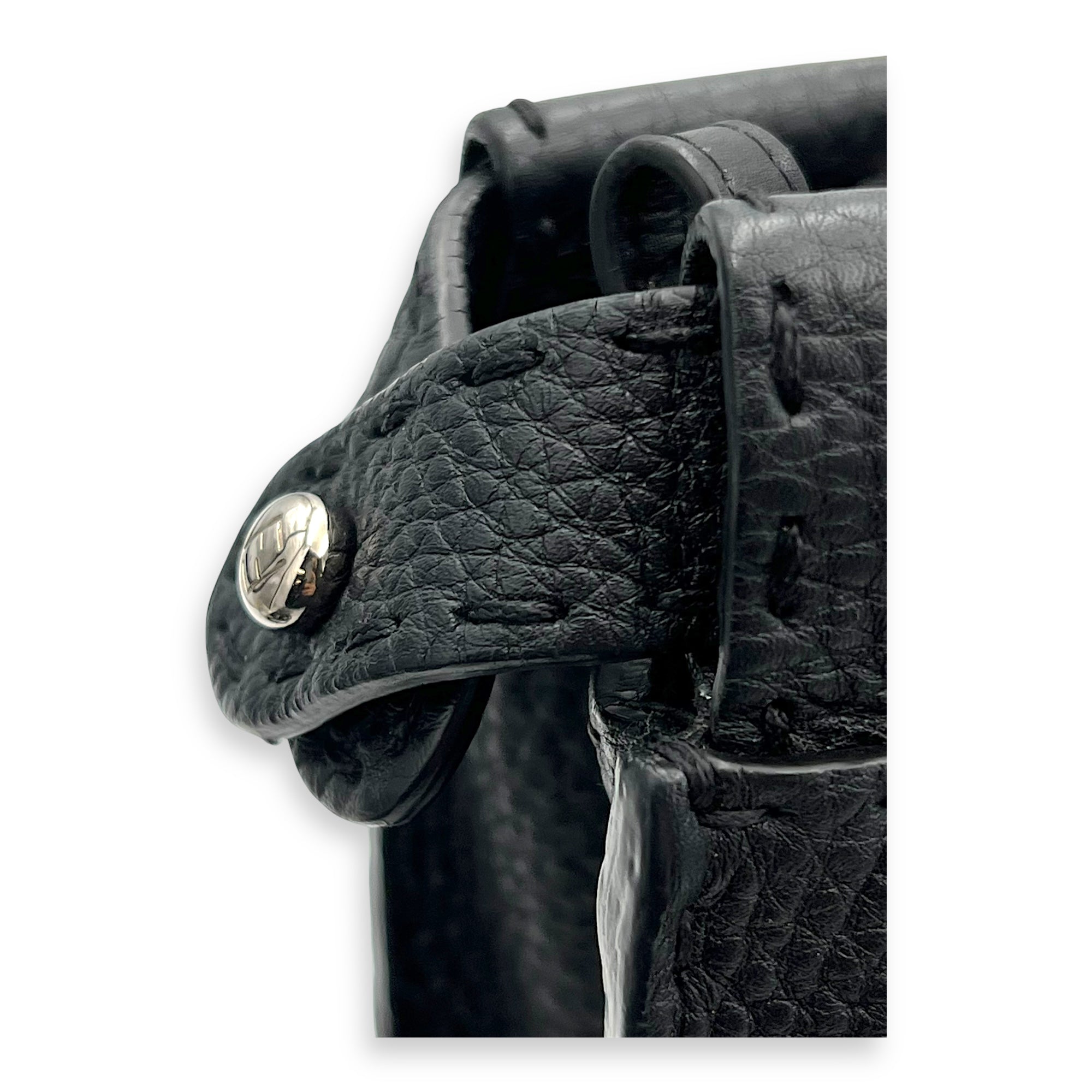 Peekaboo Top Handle Bag Black in Calfskin, Silver hardware - Image 8