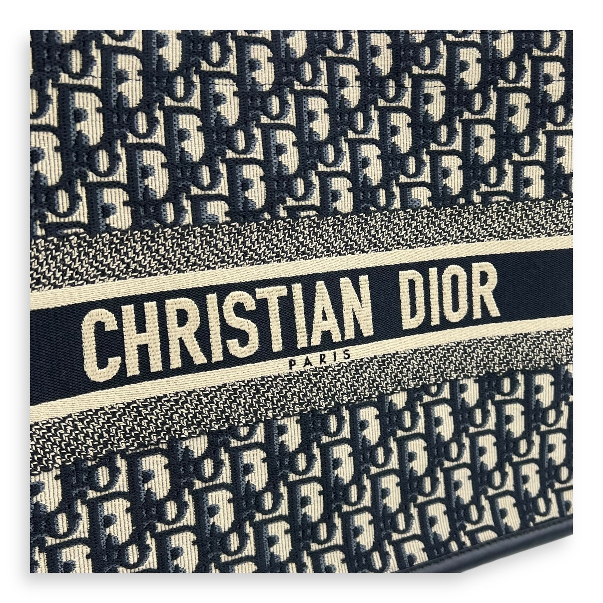 Book Tote Top Handle Bag Medium Blue in Canvas, Gold hardware - Image 8