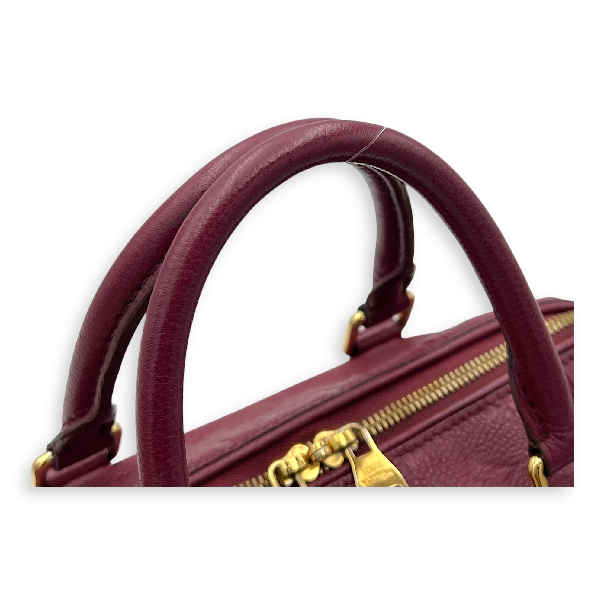 Speedy Bandouliere Top Handle Bag 25 Red in Empreinte Leather, Gold hardware - Image 8
