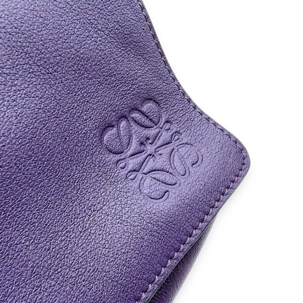 Flamenco Shoulder Bag Purple in Lambskin, Silver hardware - Image 8