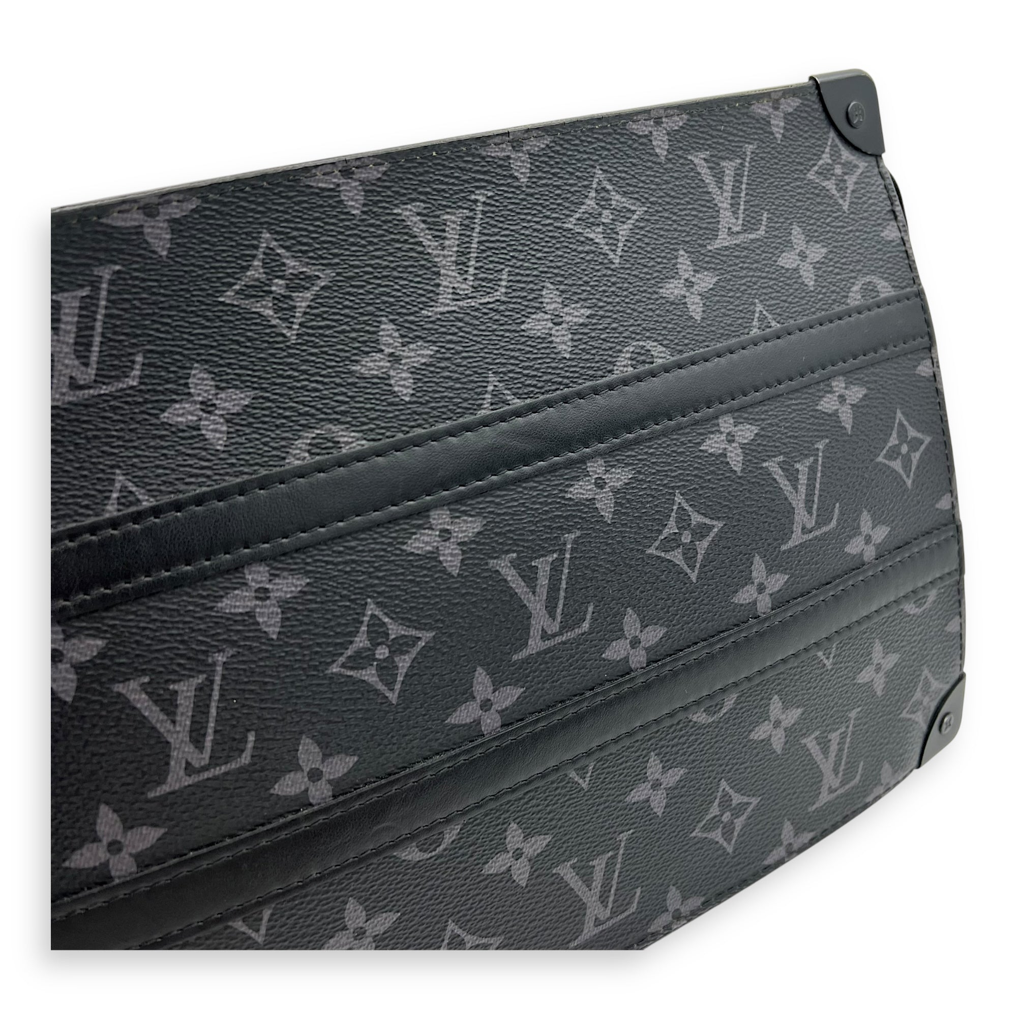 Trunk Pouch Black in Monogram Coated Canvas, Silver hardware - Image 8