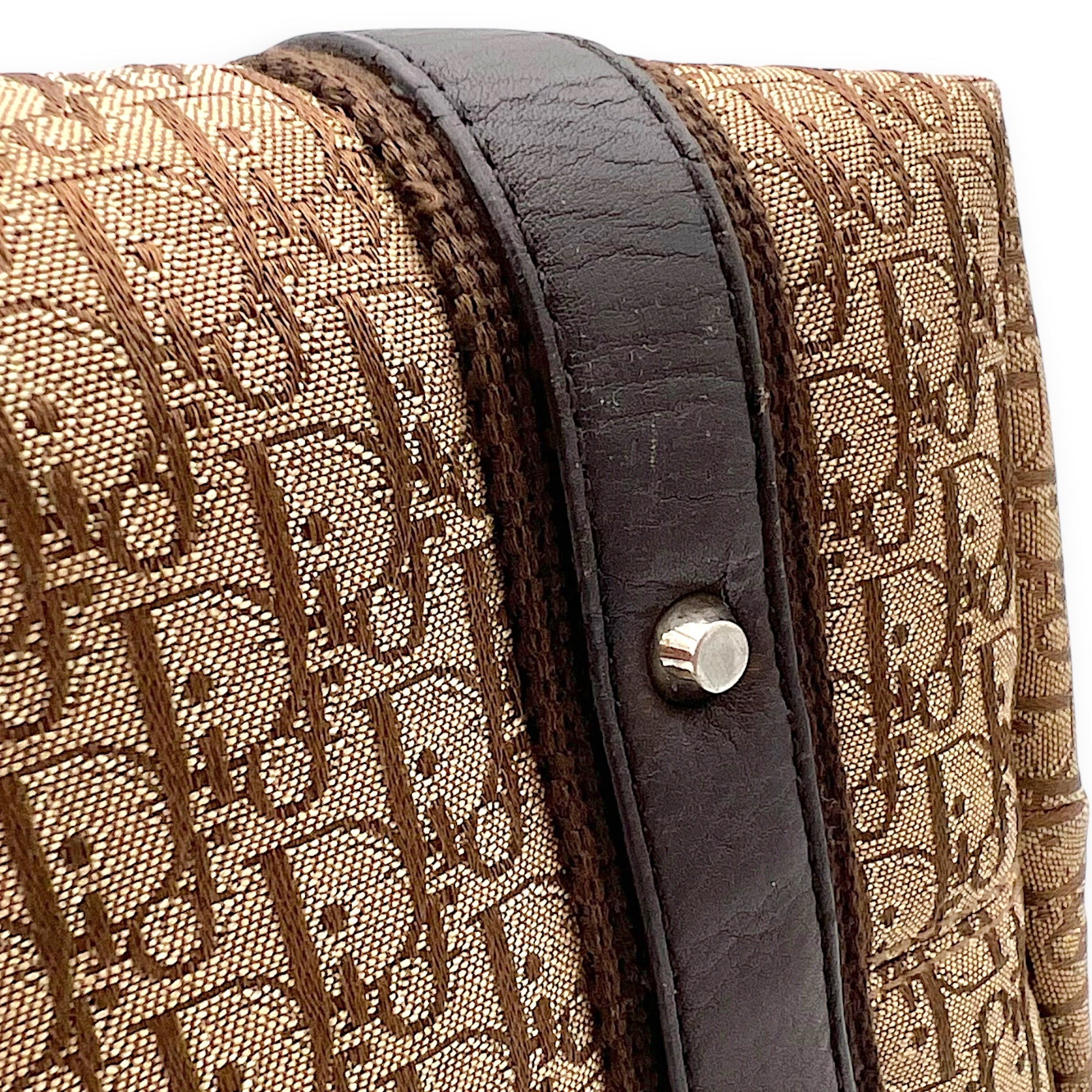 Street Chic Hobo Brown Shoulder Bag in Jacquard, Silver hardware - Image 9