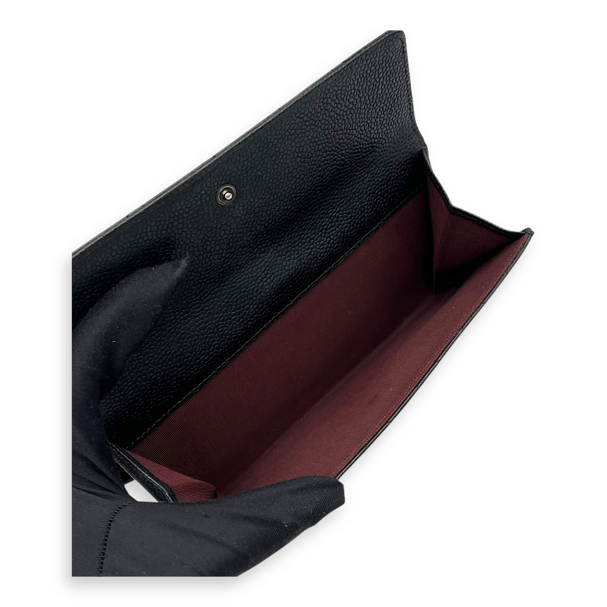 CC Wallet Black in Caviar Leather, Silver hardware - Image 9