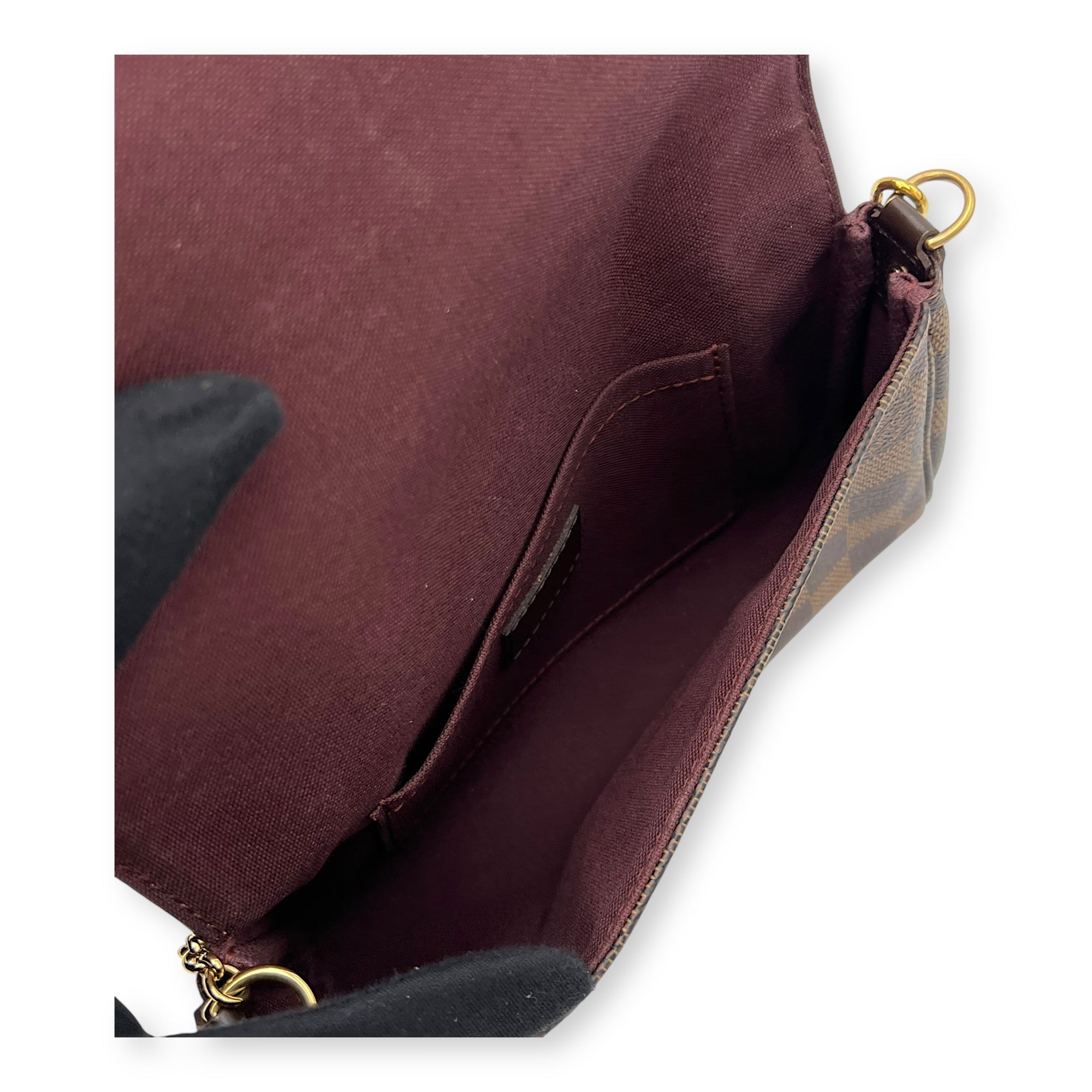 Favourite PM Brown Crossbody Bag in Coated Canvas, Gold hardware - Image 9
