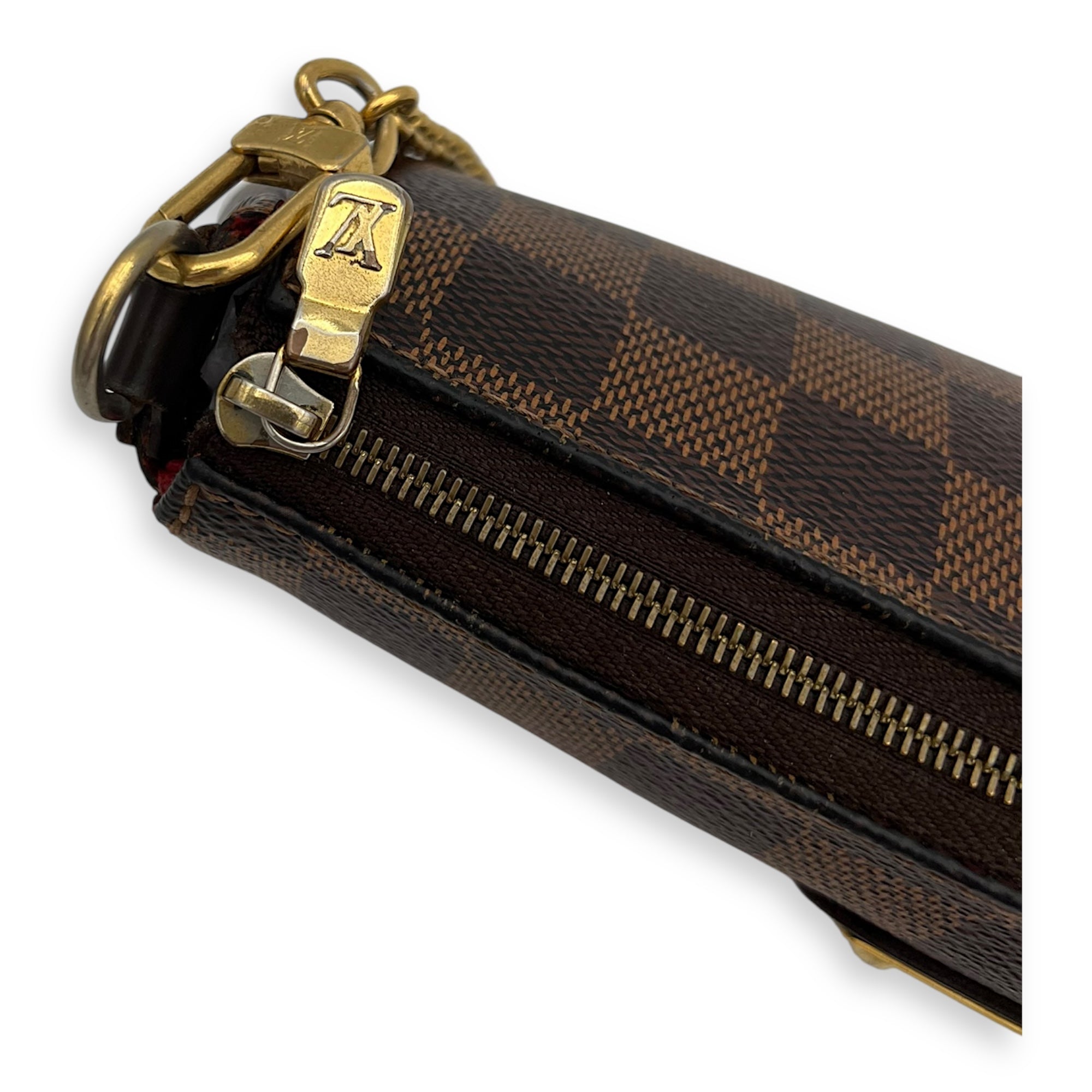 Eva Crossbody Bag Brown in Coated Canvas, Gold hardware - Image 7