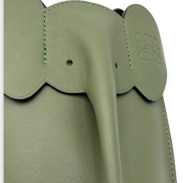 Elephant Pocket Crossbody Bag Green in Calfskin - Image 9