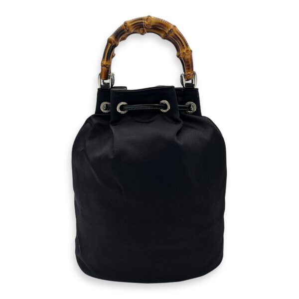 Bamboo Top Handle Bag Black in Calfskin, Gold hardware
