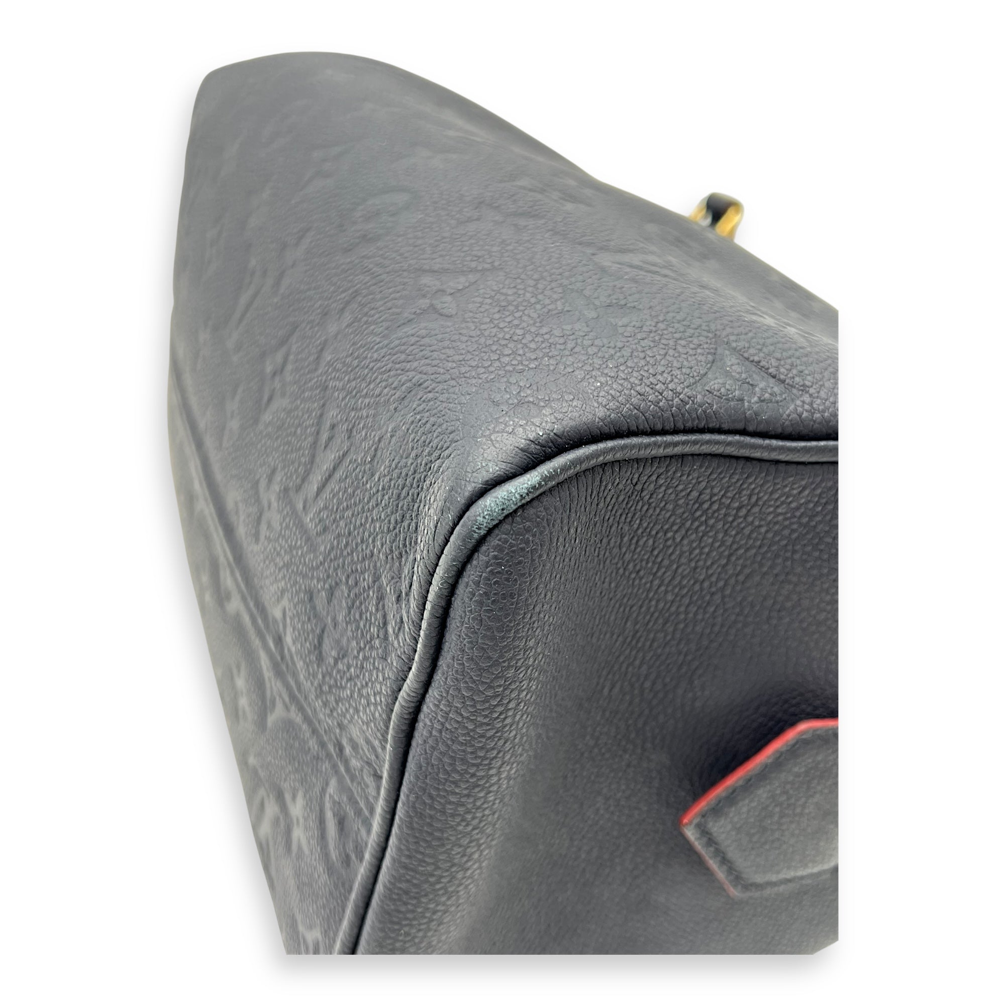 Speedy Bandouliere Top Handle Bag 25 Blue in Empreinte Leather, Gold hardware - Image 12