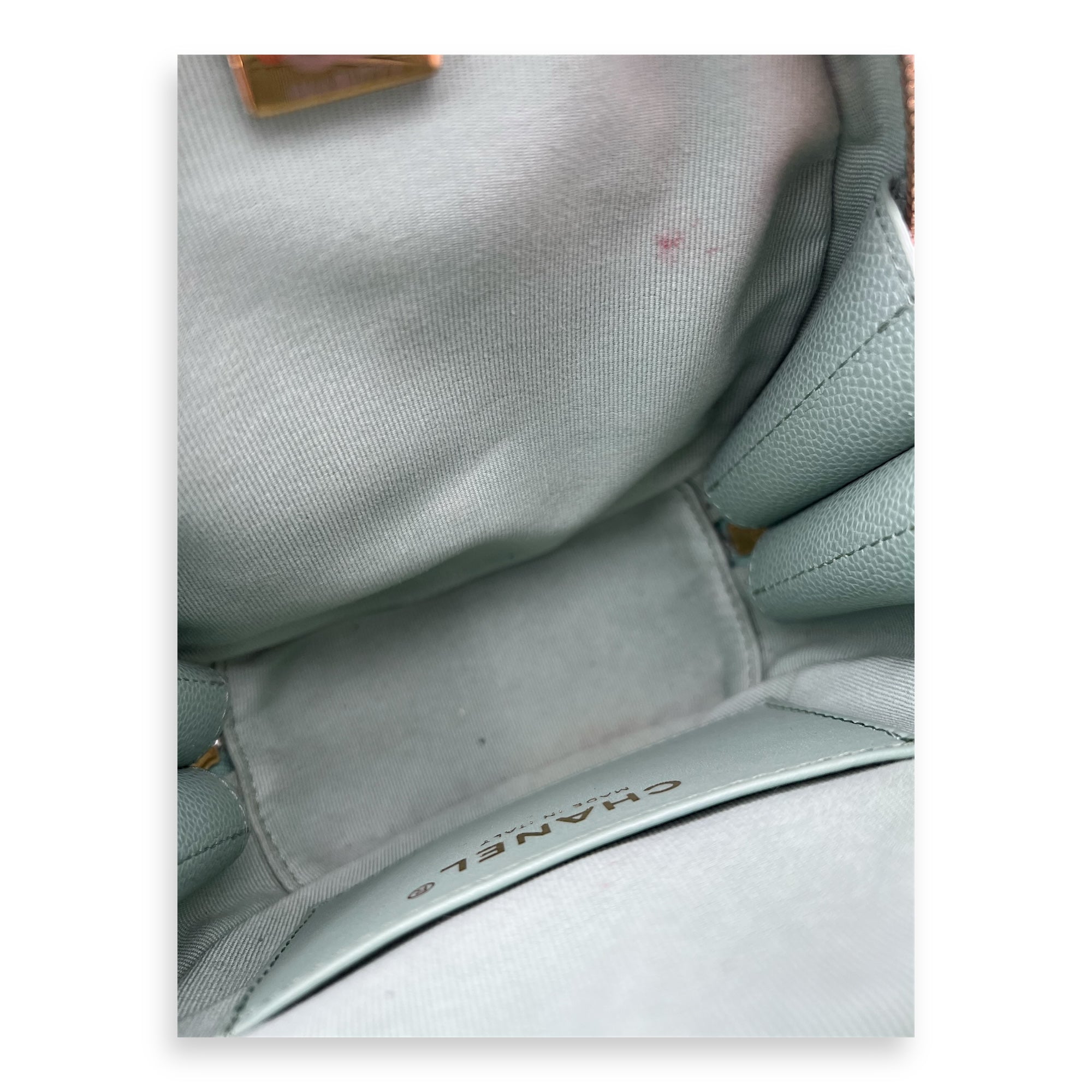 CC Top Handle Bag Green in Caviar Leather, Gold hardware - Image 11