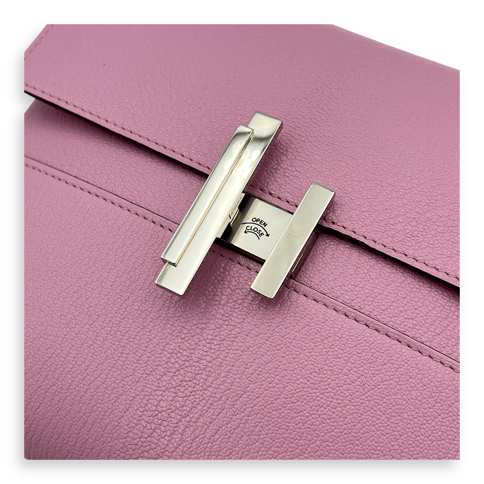 Cinhetic To Go Mauve Sylvestre Shoulder Bag in Epsom, Palladium hardware - Image 9