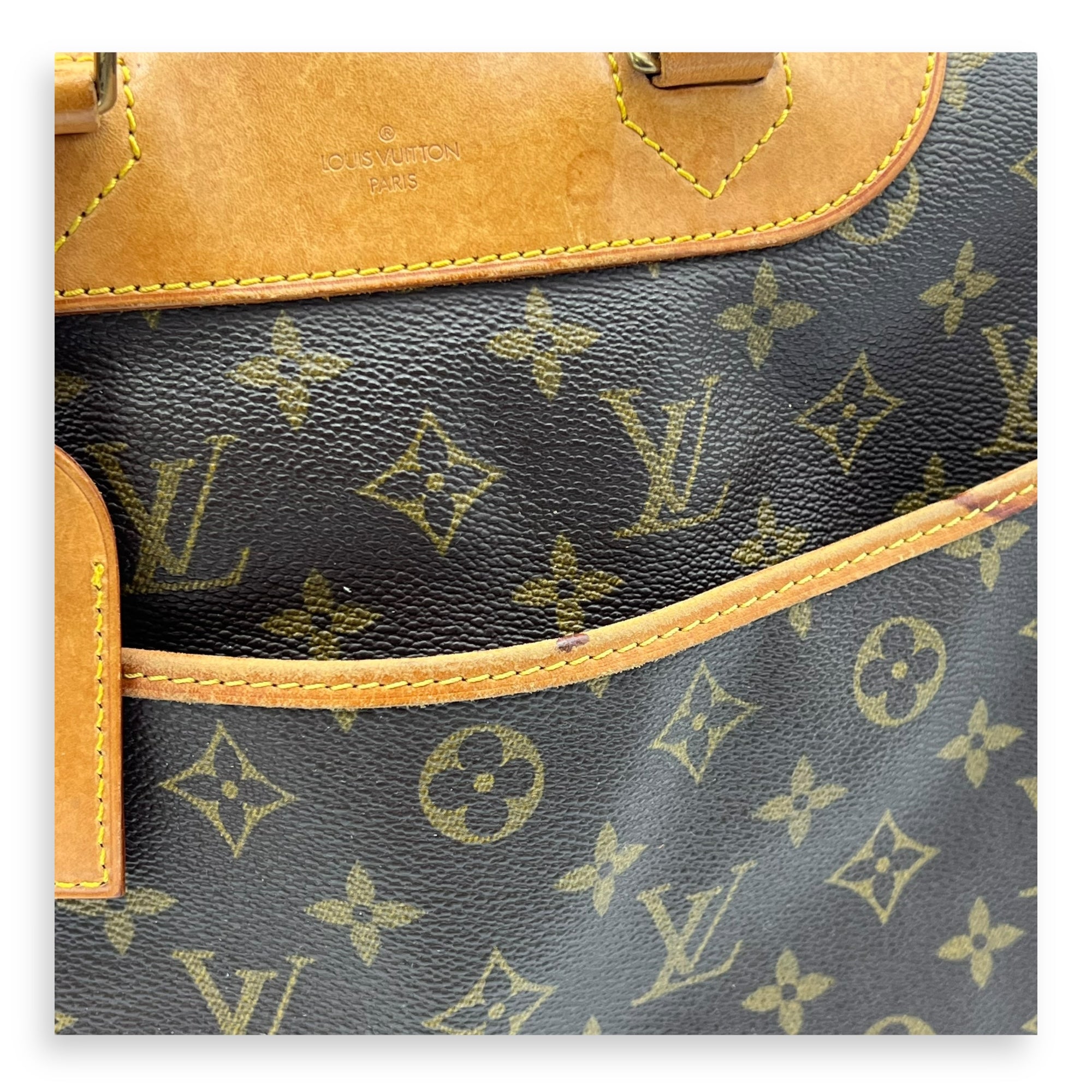 Deauville Top Handle Bag Brown in Monogram Coated Canvas, Gold hardware - Image 11