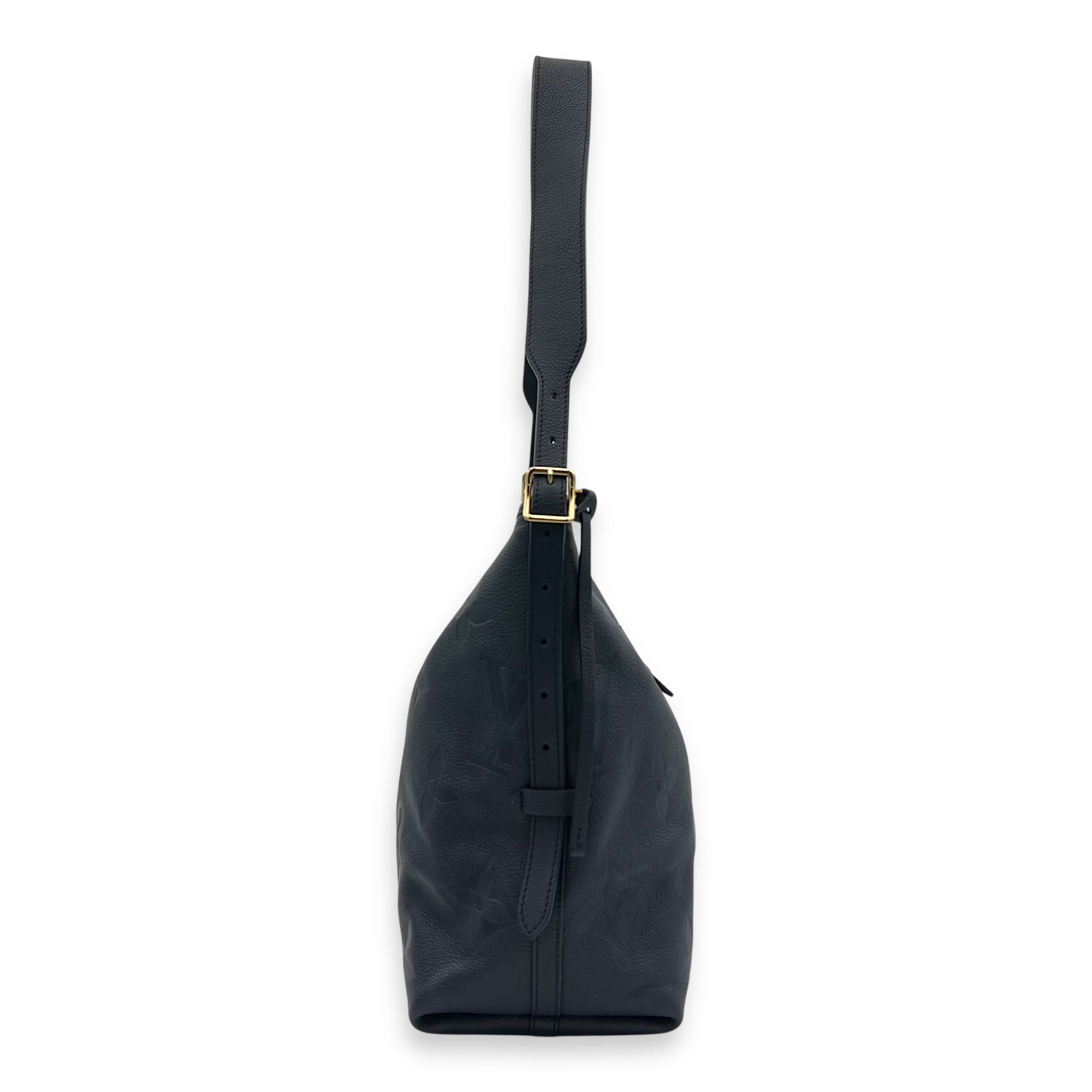 Carryall MM Blue Shoulder Bag in Empreinte Leather, Gold hardware - Image 4