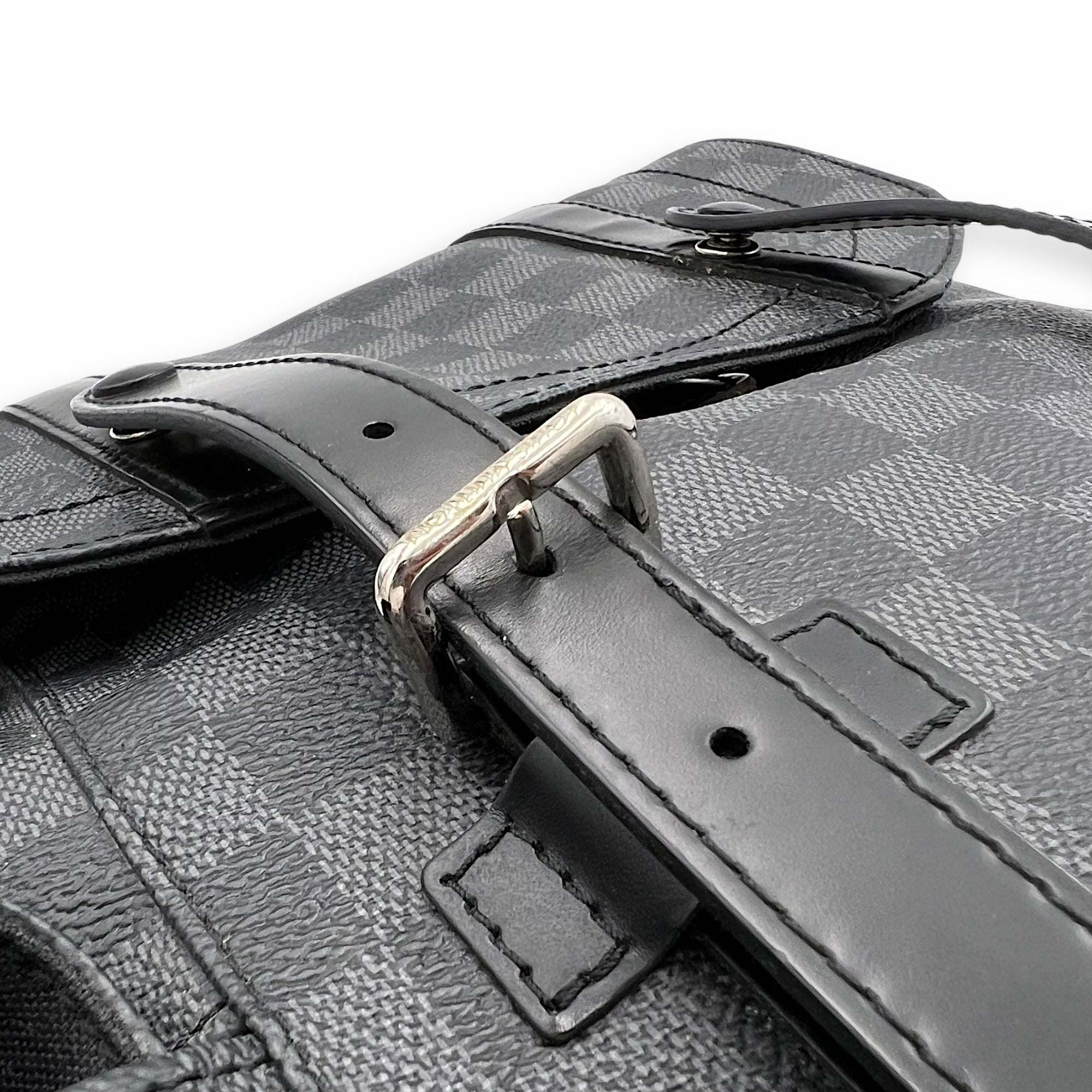 Christopher Backpack Graphite in Coated Canvas, Silver hardware - Image 11