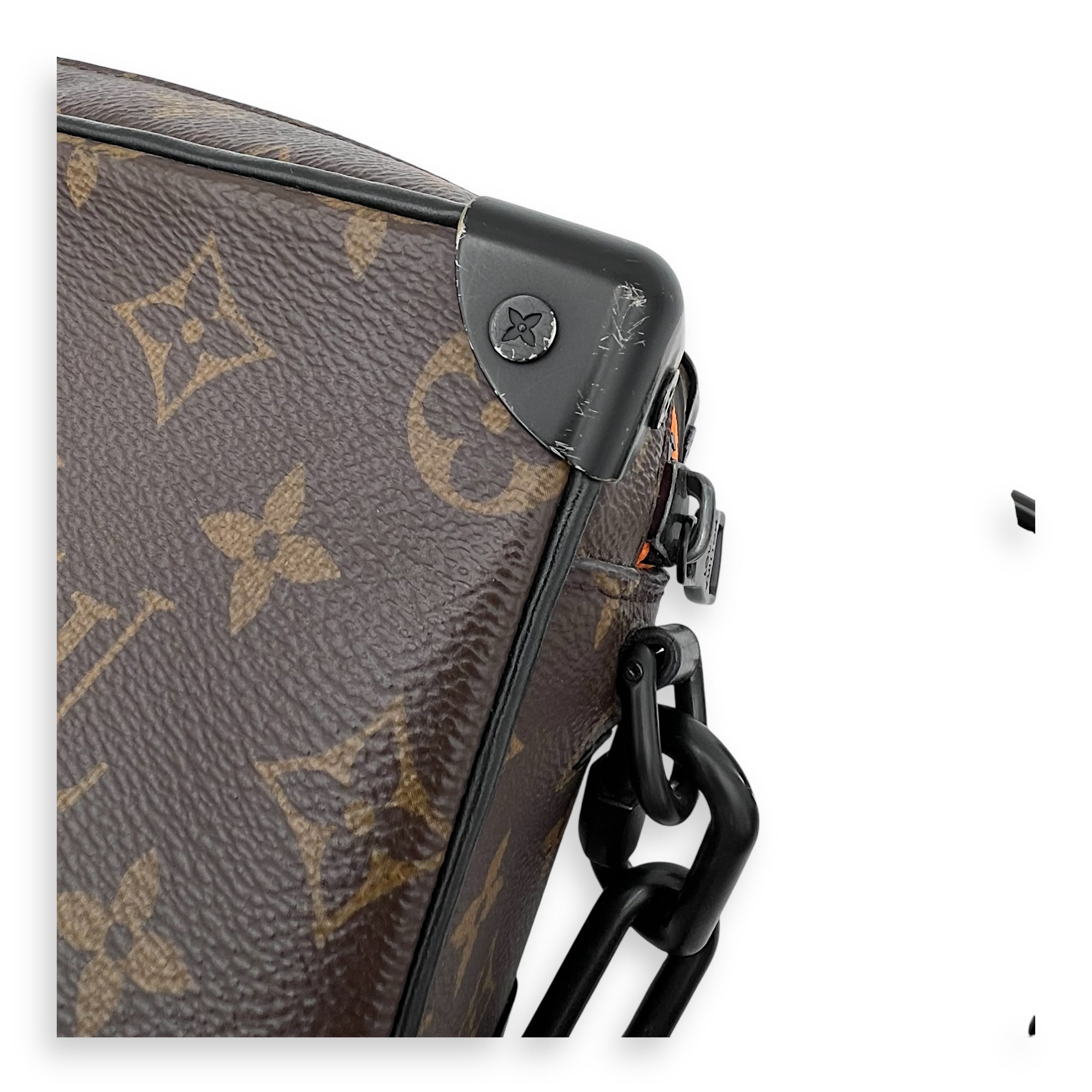 Soft Trunk Shoulder Bag Brown in Monogram Coated Canvas, Black hardware - Image 8
