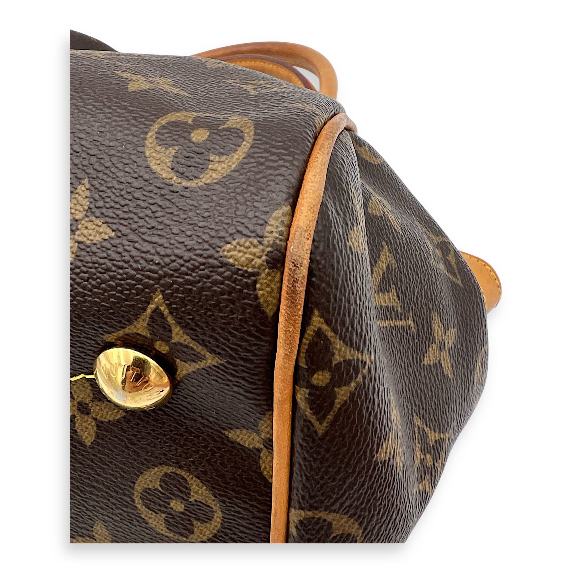 Tivoli Shoulder Bag PM Brown in Monogram Coated Canvas, Gold hardware - Image 10