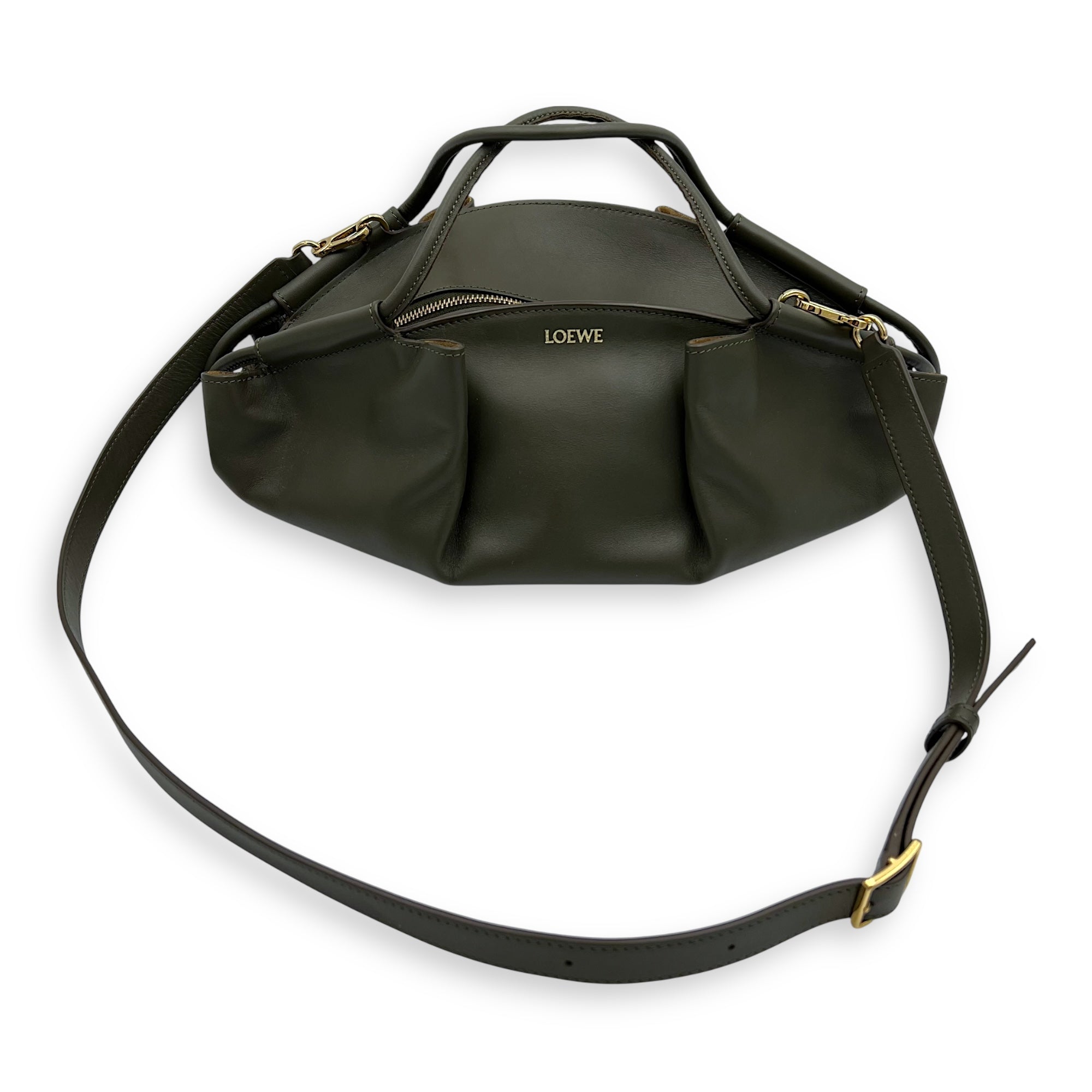 Paseo Top Handle Bag Green in Calfskin, Gold hardware - Image 12