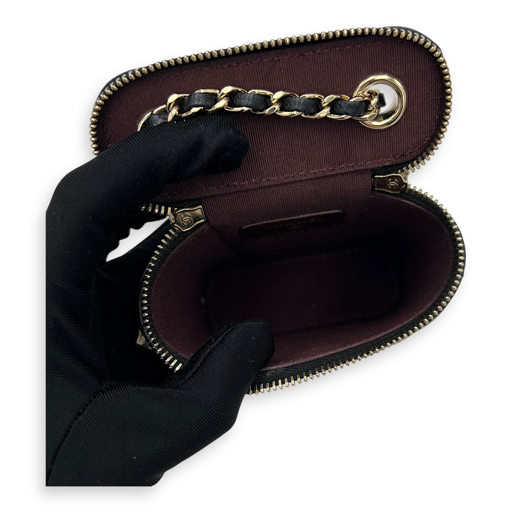 CC Vanity Bag Black in Lambskin, Gold hardware - Image 7