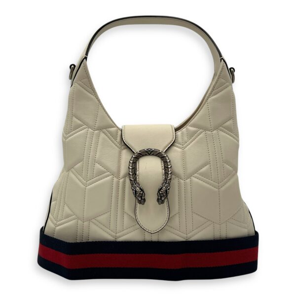 Dionysus Shoulder Bag White in Calfskin, Silver hardware - Image 12
