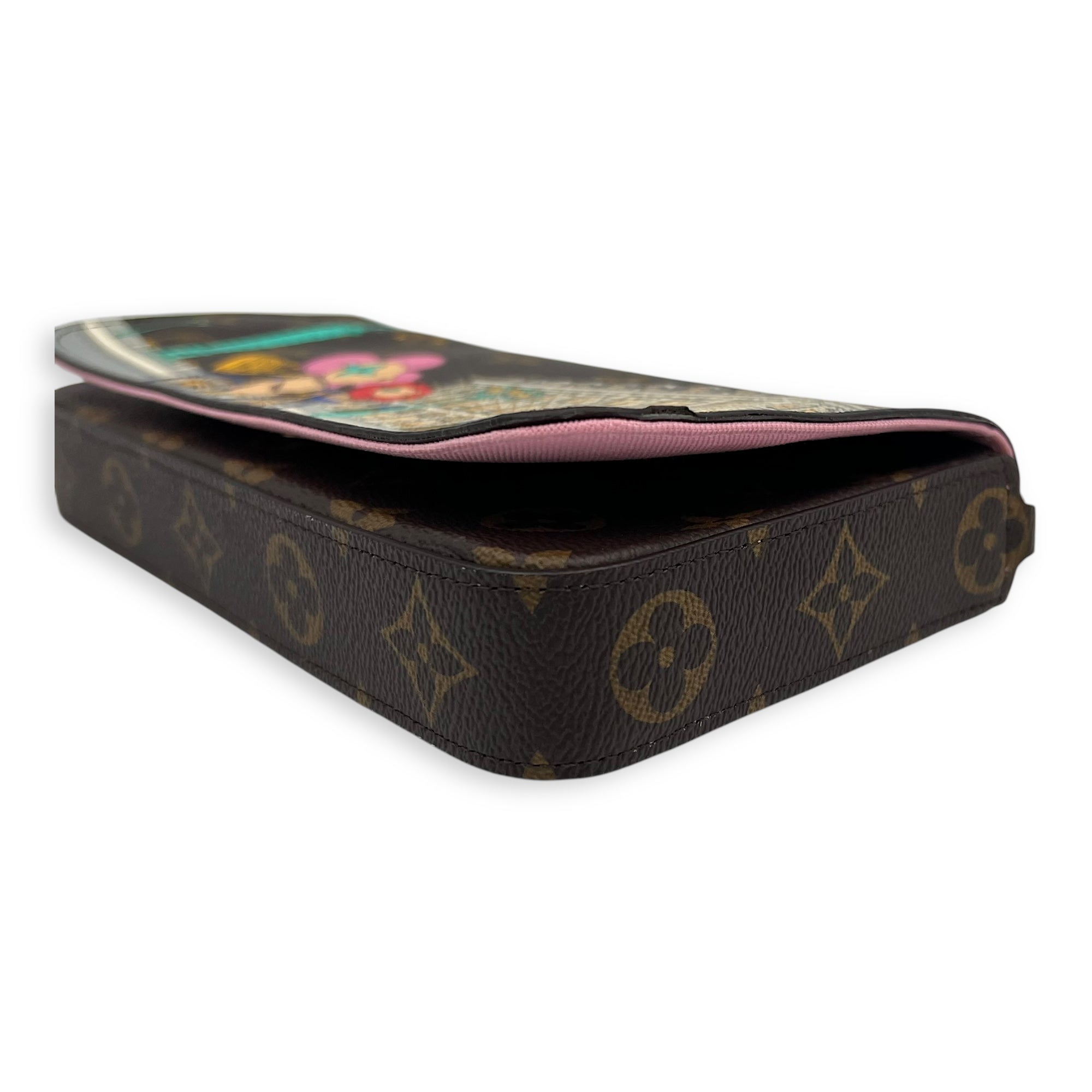 Vivienne Christmas Felicie Brown Wallet On Chain in Monogram Coated Canvas, Gold hardware - Image 10