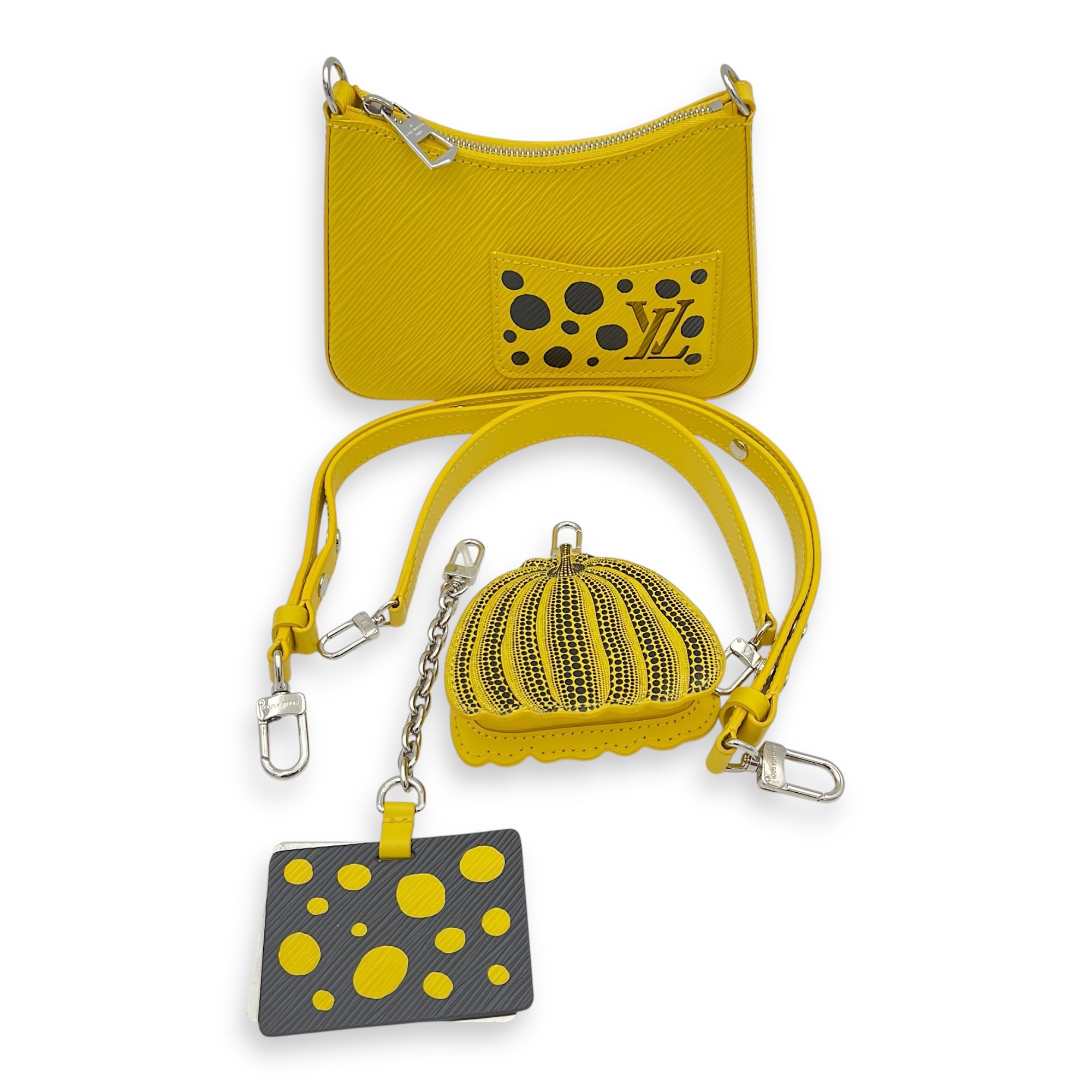 Marellini x Yayoi Kusama Shoulder Bag in Epi Leather, Silver hardware - Image 12