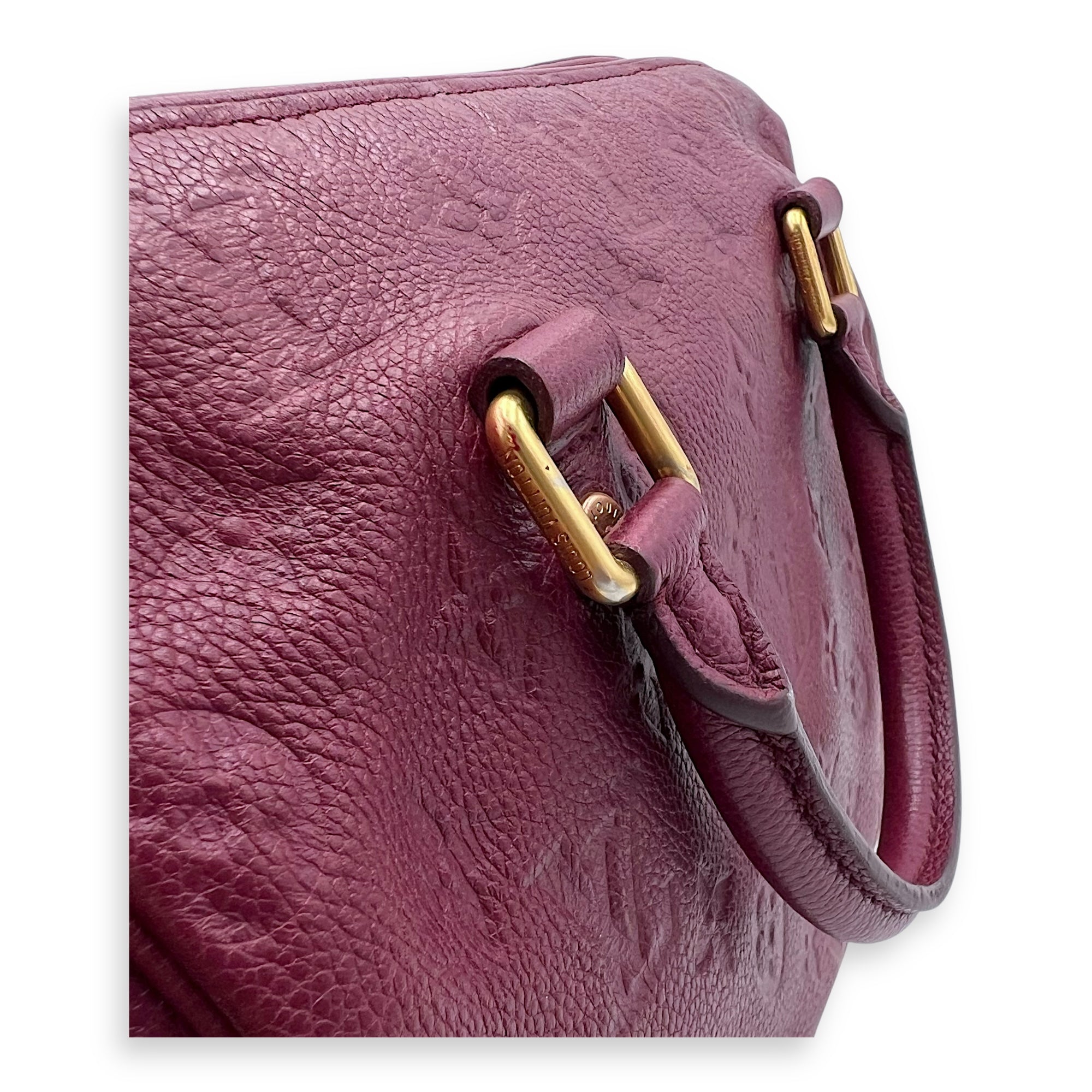 Speedy 25 Purple Top Handle Bag in Empreinte Leather, Gold hardware - Image 13