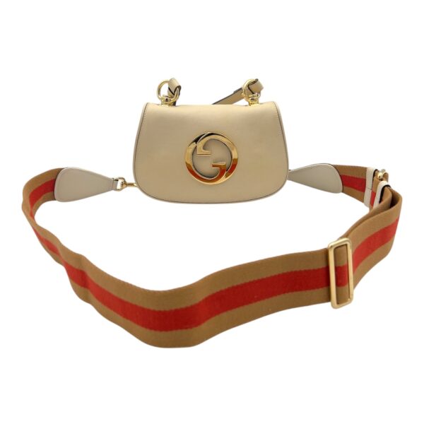 Blondie Mini White Shoulder Bag in Calfskin, Gold hardware - Image 11