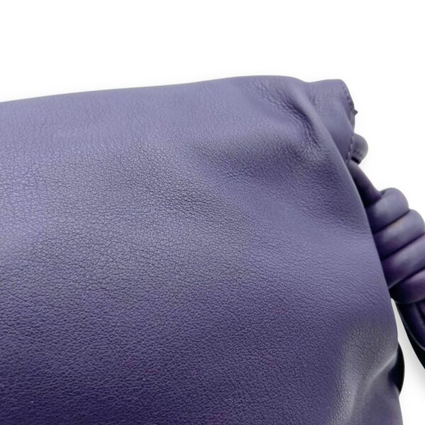 Flamenco Shoulder Bag Purple in Lambskin, Silver hardware - Image 13