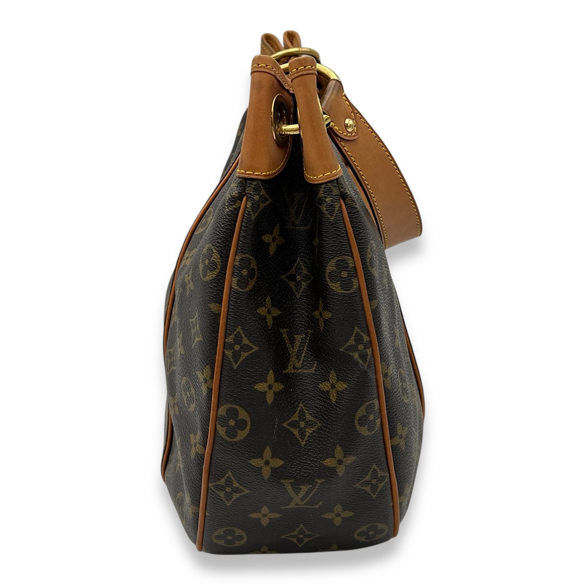 Galleria Shoulder Bag PM Brown in Monogram Coated Canvas, Gold hardware - Image 5