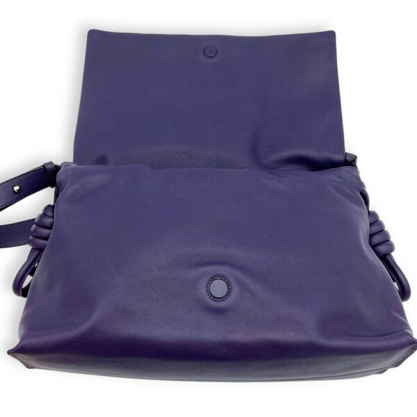 Flamenco Shoulder Bag Purple in Lambskin, Silver hardware - Image 14