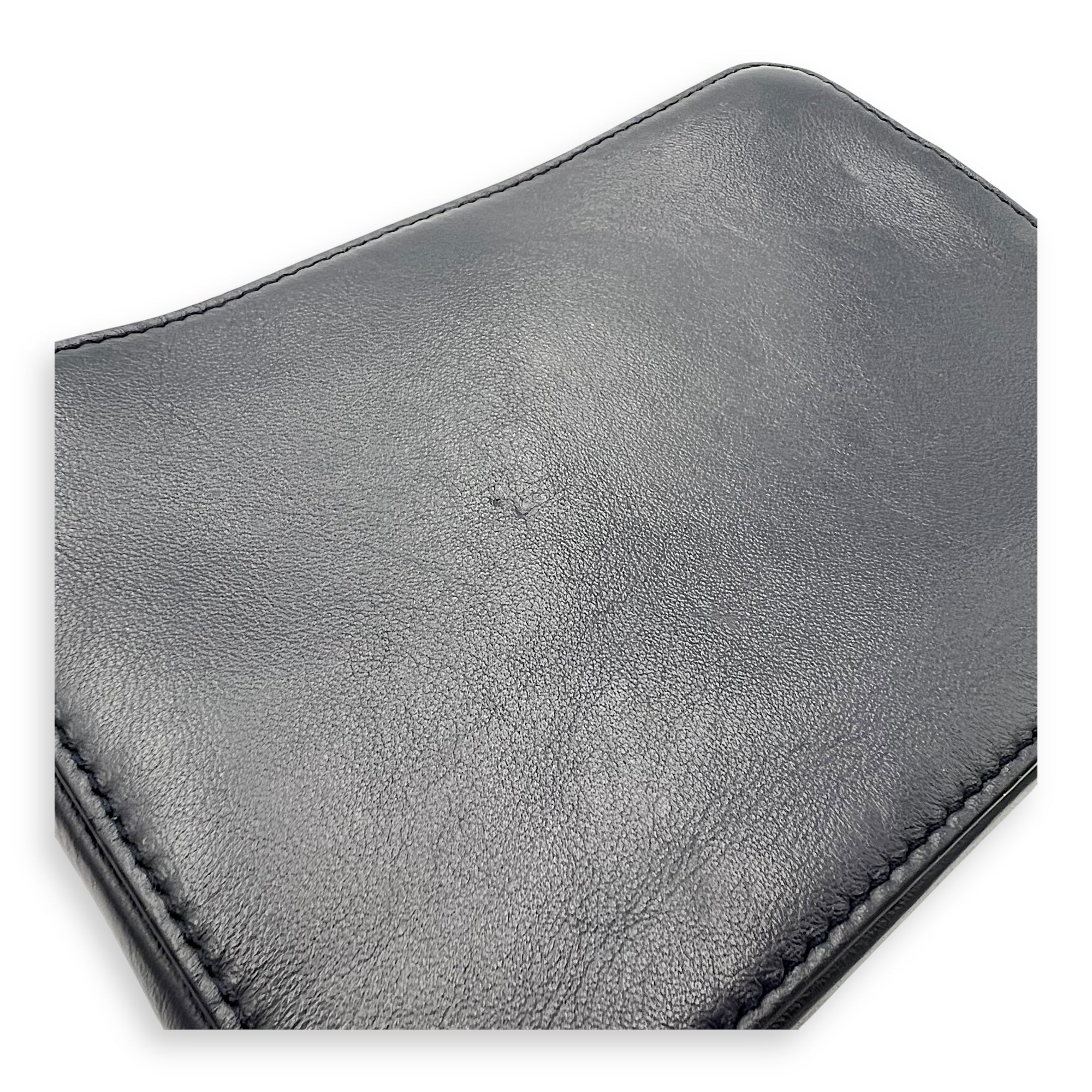 x Descente Double Zip Blue Crossbody Bag in Calfskin, Silver hardware - Image 15