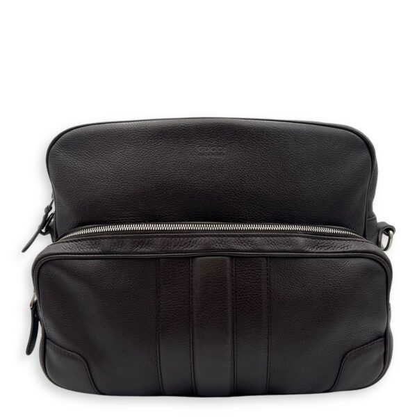 Classic Brown Messenger in Calfskin, Silver hardware