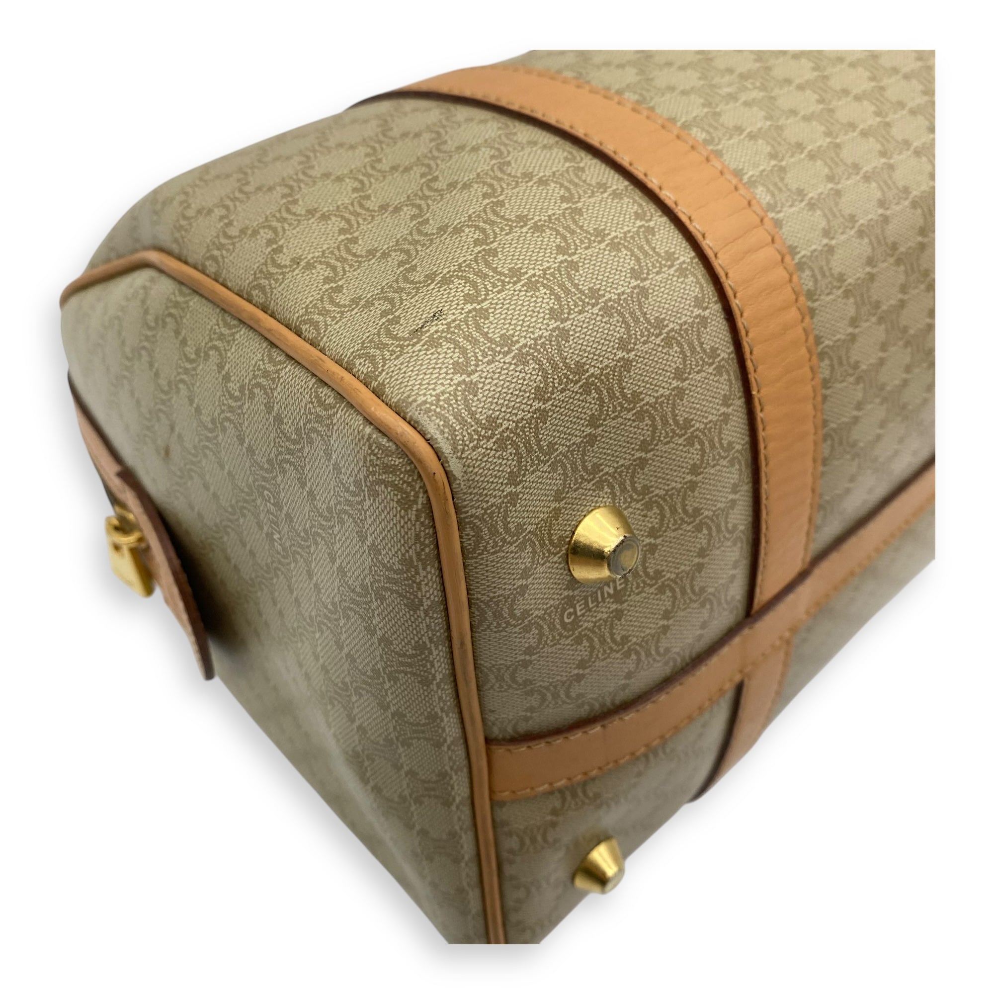 Macadam Top Handle Bag Beige in Coated Canvas, Gold hardware - Image 11