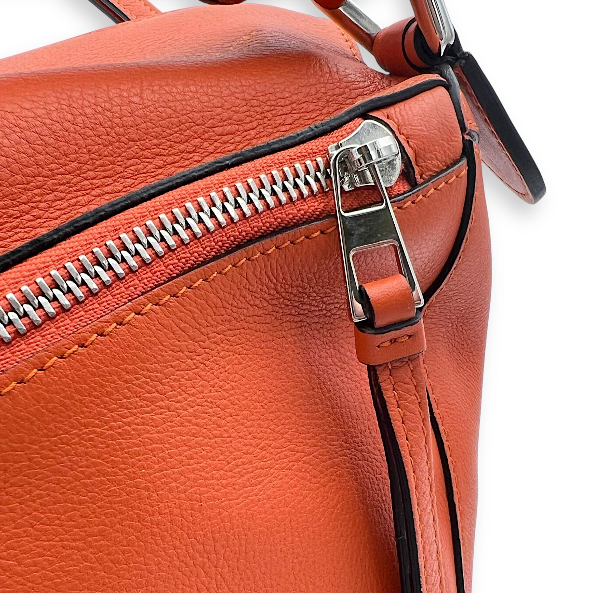 Puzzle Medium Orange Crossbody Bag in Calfskin, Silver hardware - Image 16