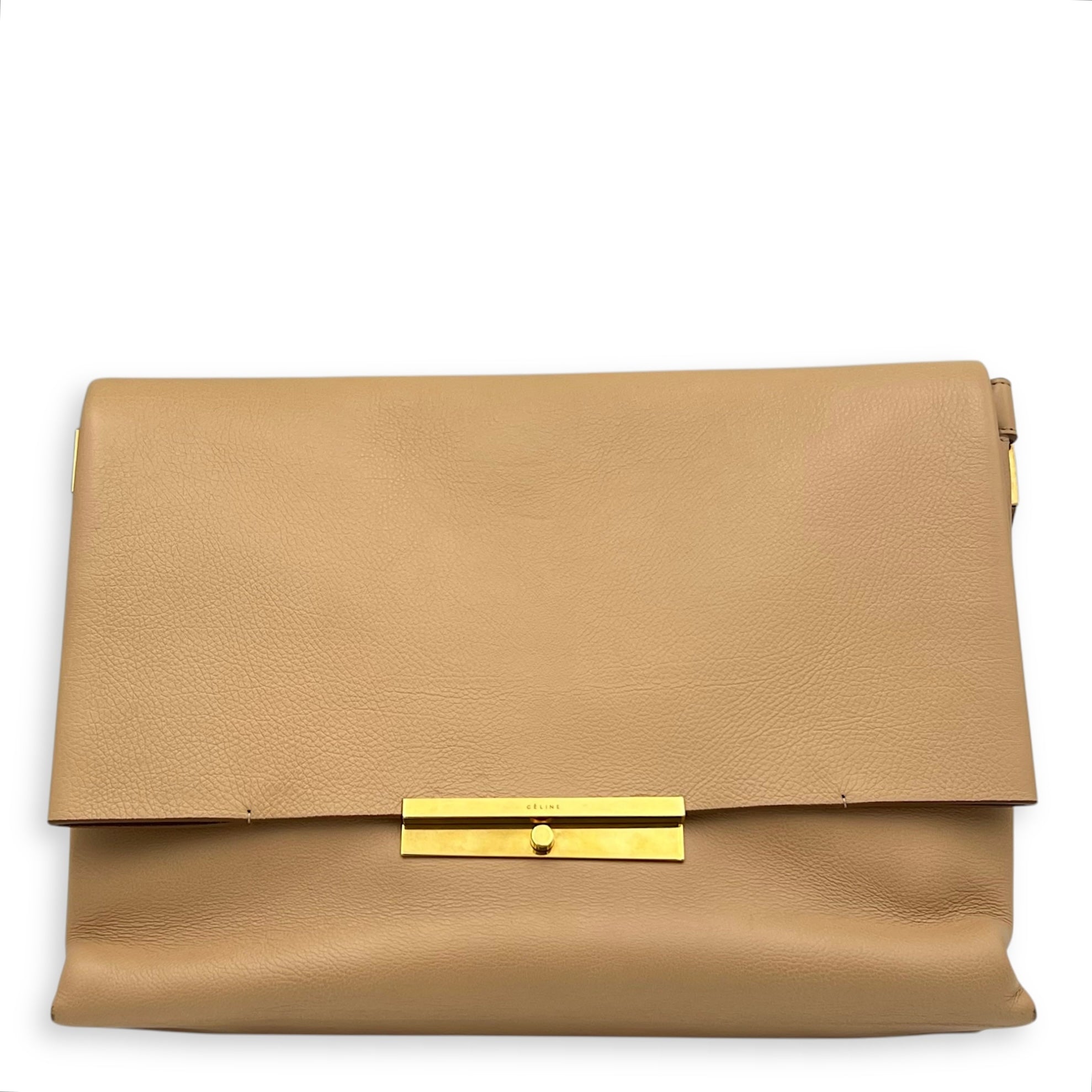Others Shoulder Bag Beige in Calfskin, Gold hardware