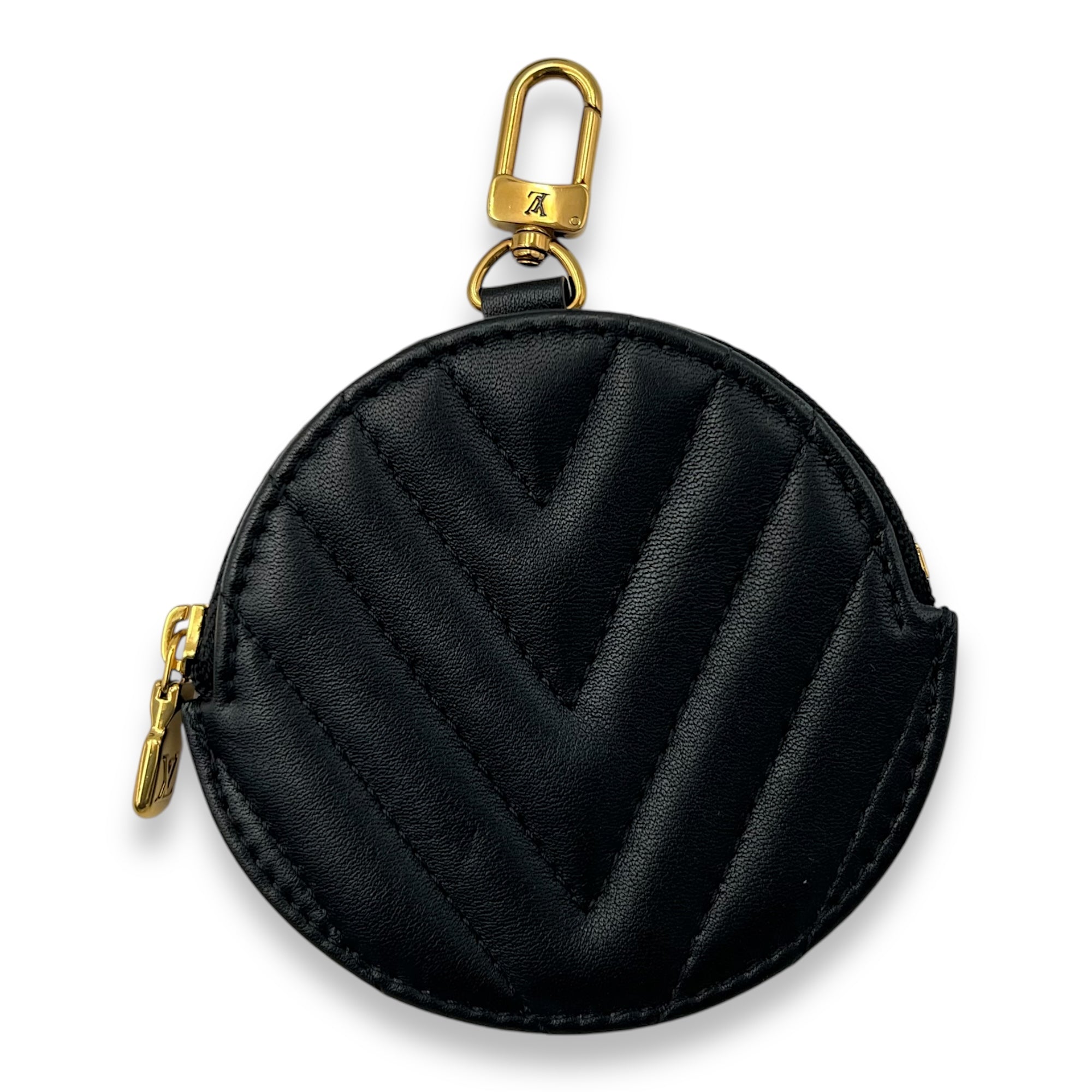 New Wave Crossbody Bag Black in Calfskin, Gold hardware - Image 10