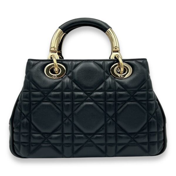 95.22 Black Top Handle Bag in Calfskin, Gold hardware - Image 3