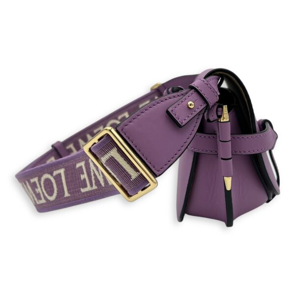 Gate Dual Mini Purple Crossbody Bag in Calfskin, Gold hardware - Image 4