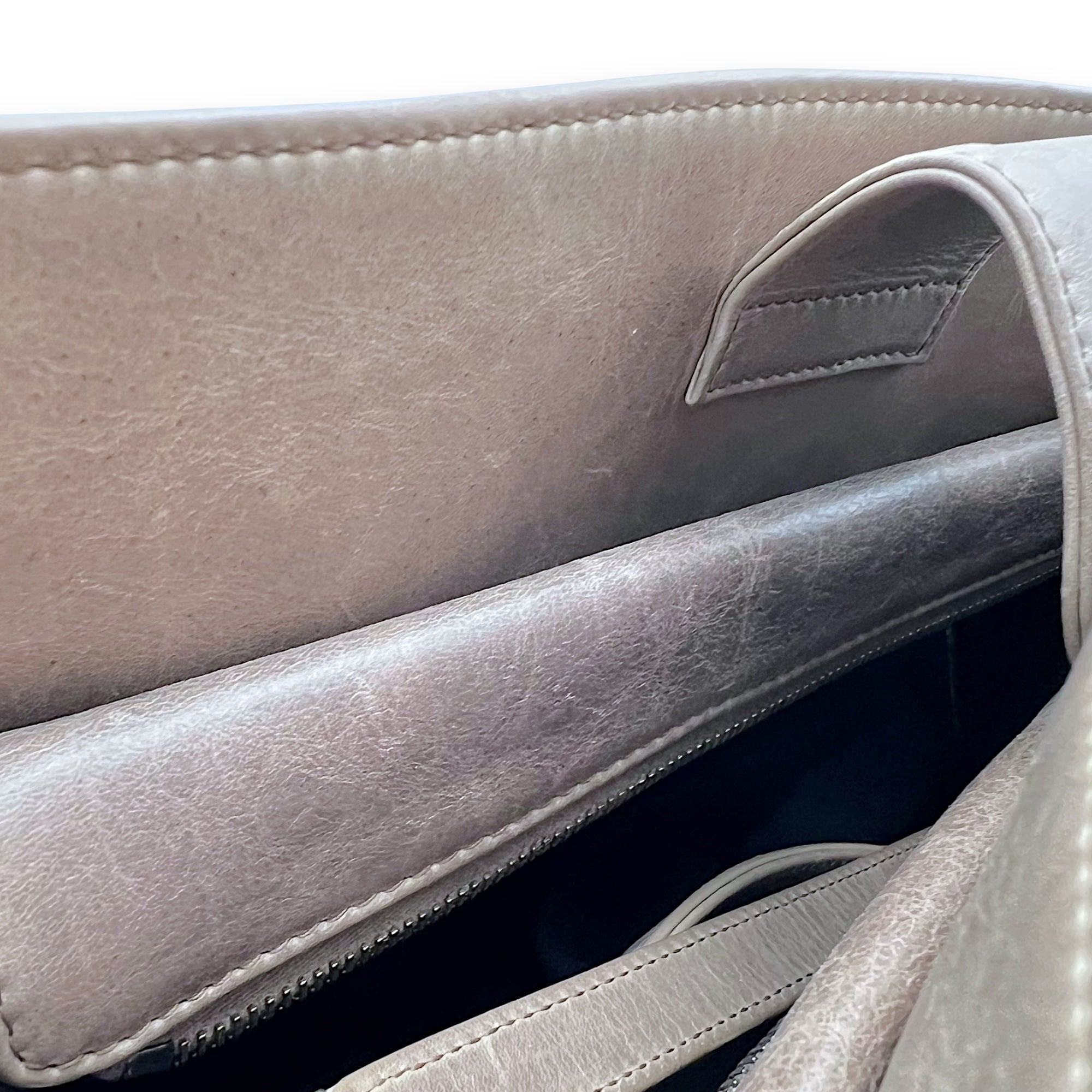 Boy Top Handle Bag Beige in Calfskin, Gunmetal hardware - Image 21