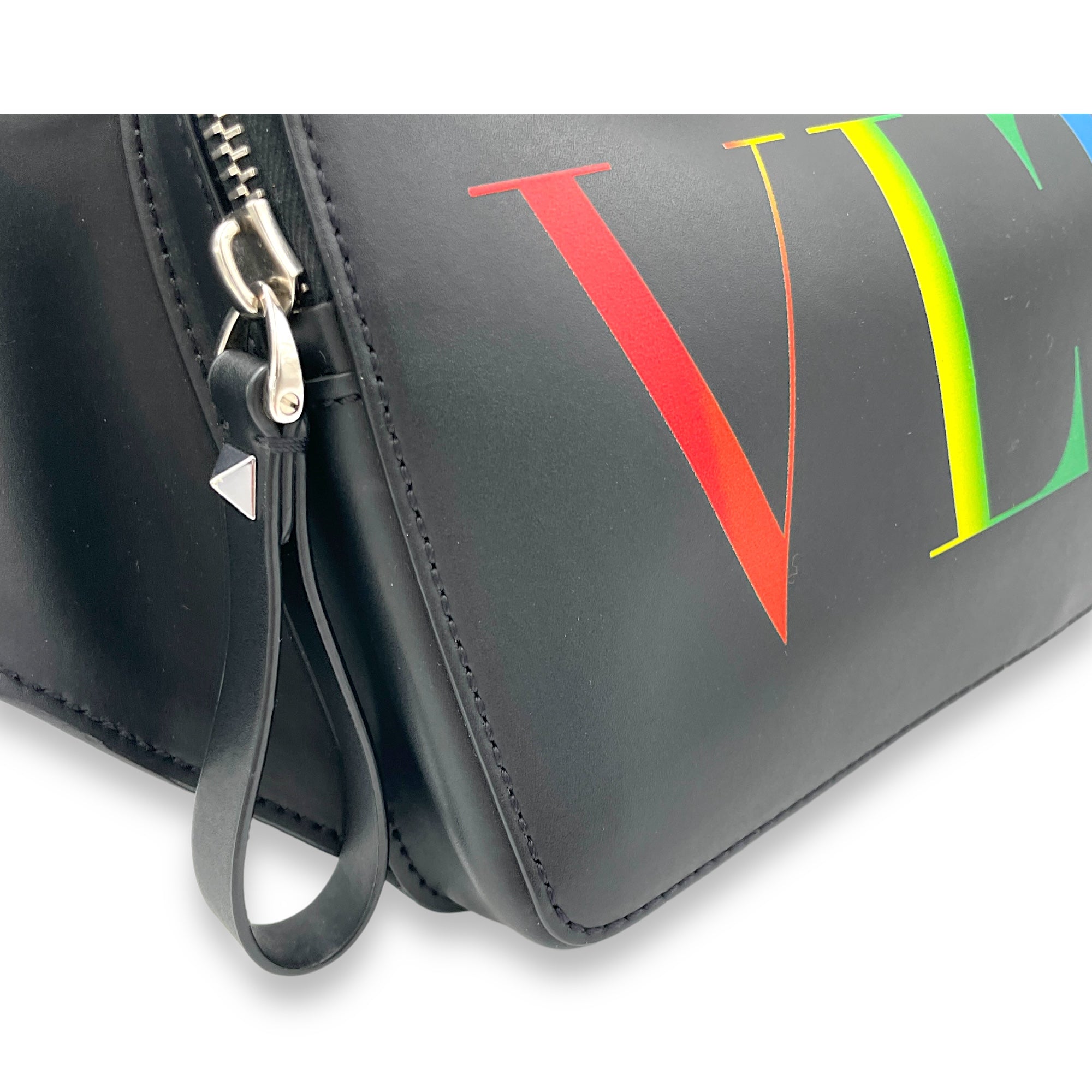VLTN Black Belt Bag in Calfskin, Silver hardware - Image 11